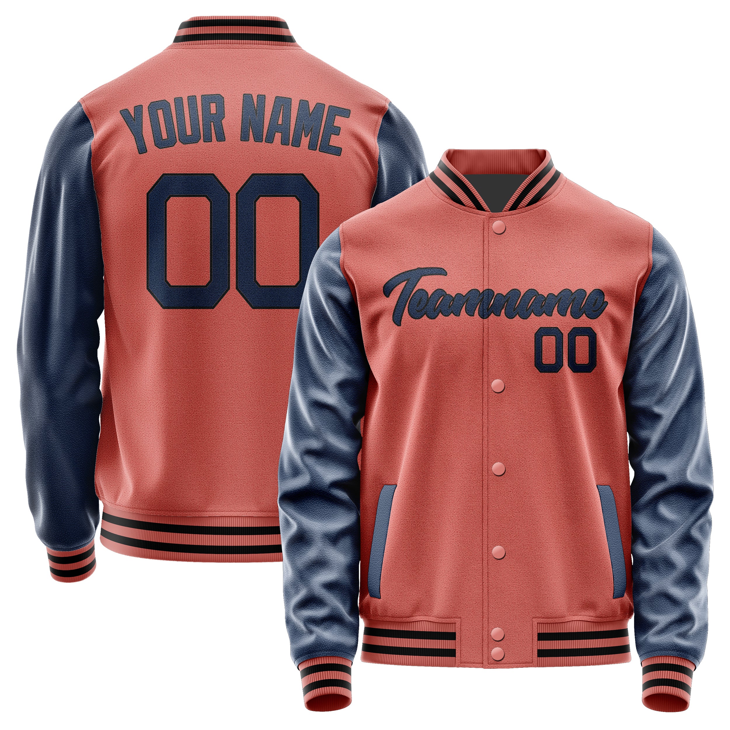 Maßgeschneidertes Kupferrose Marineblau Jacke JA2929102917B21710