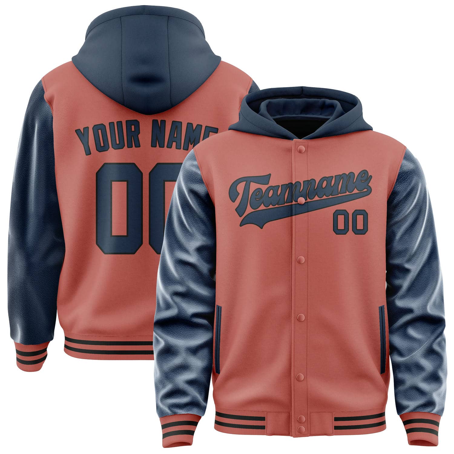 Maßgeschneidertes Kupferrose Marineblau Jacke JA292910291717101017