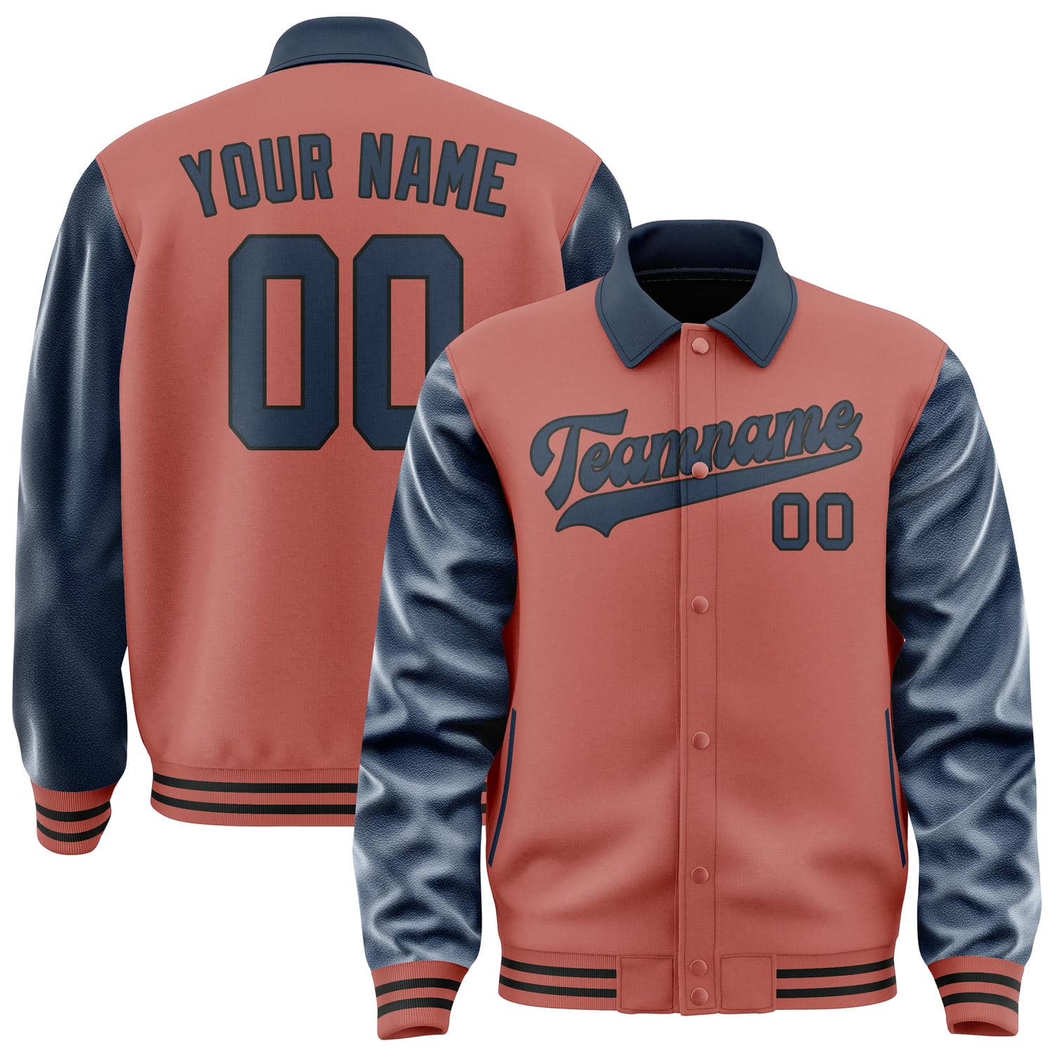 Maßgeschneidertes Kupferrose Marineblau Jacke JA292910291717101017