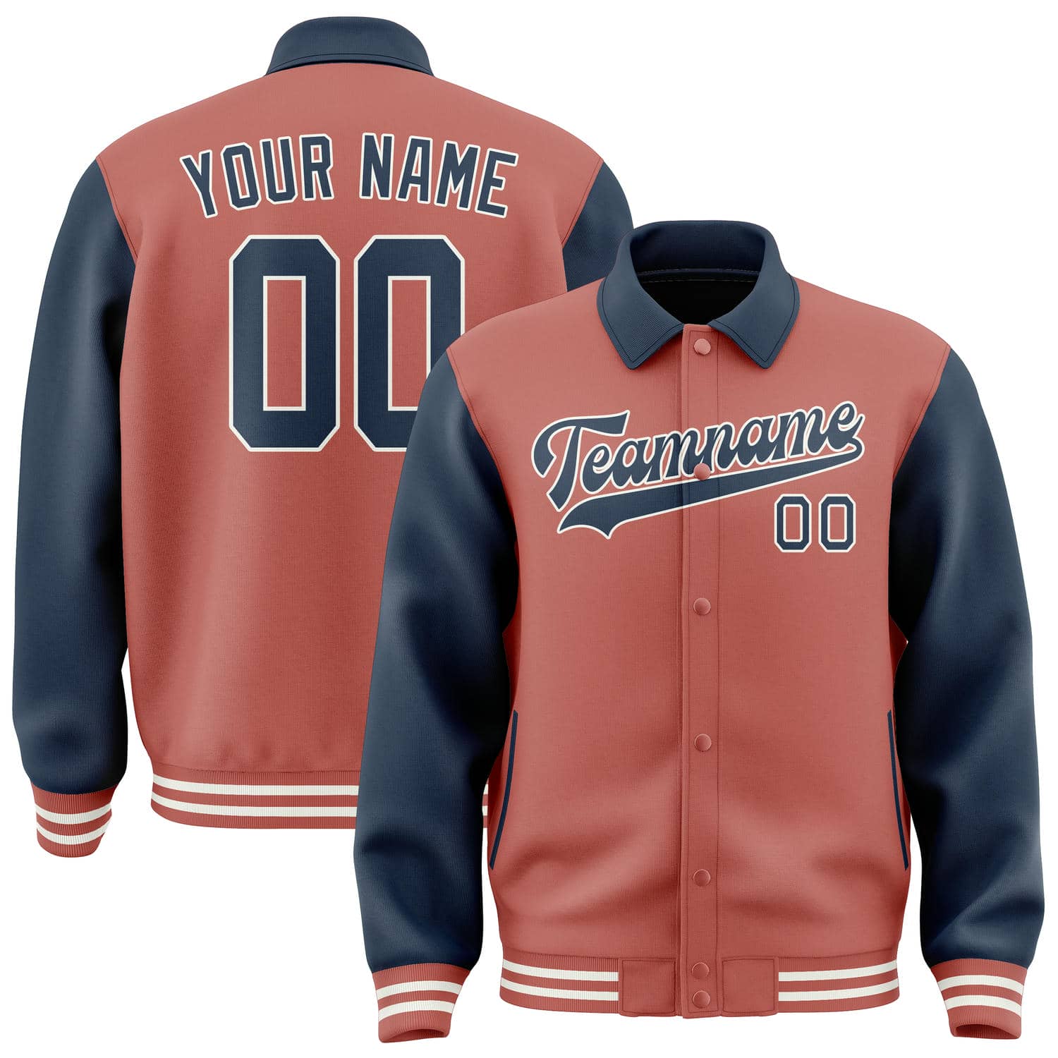Maßgeschneidertes Kupferrose Marineblau Jacke JA292910291818101018