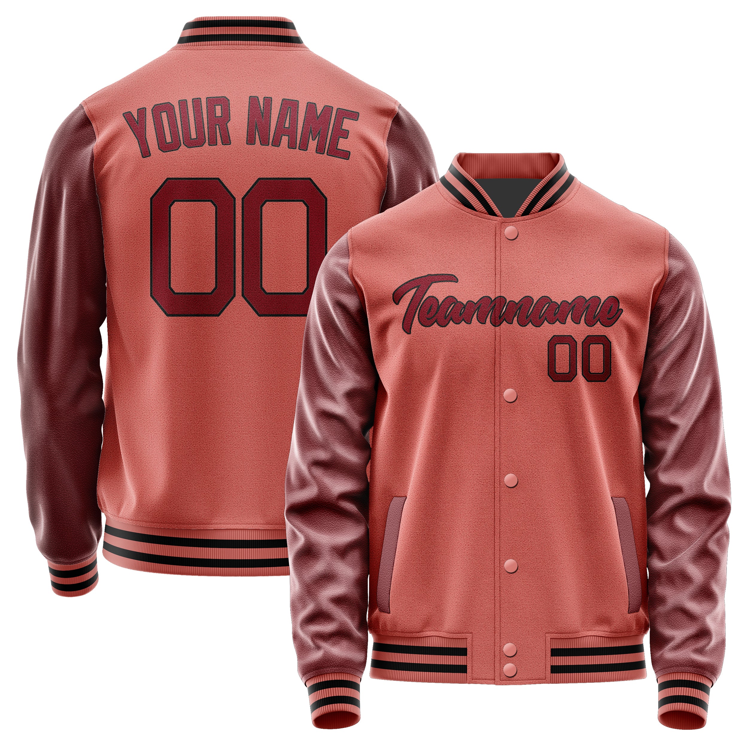 Maßgeschneidertes Kupferrose Karmesinrot Jacke JA2929152917B21715