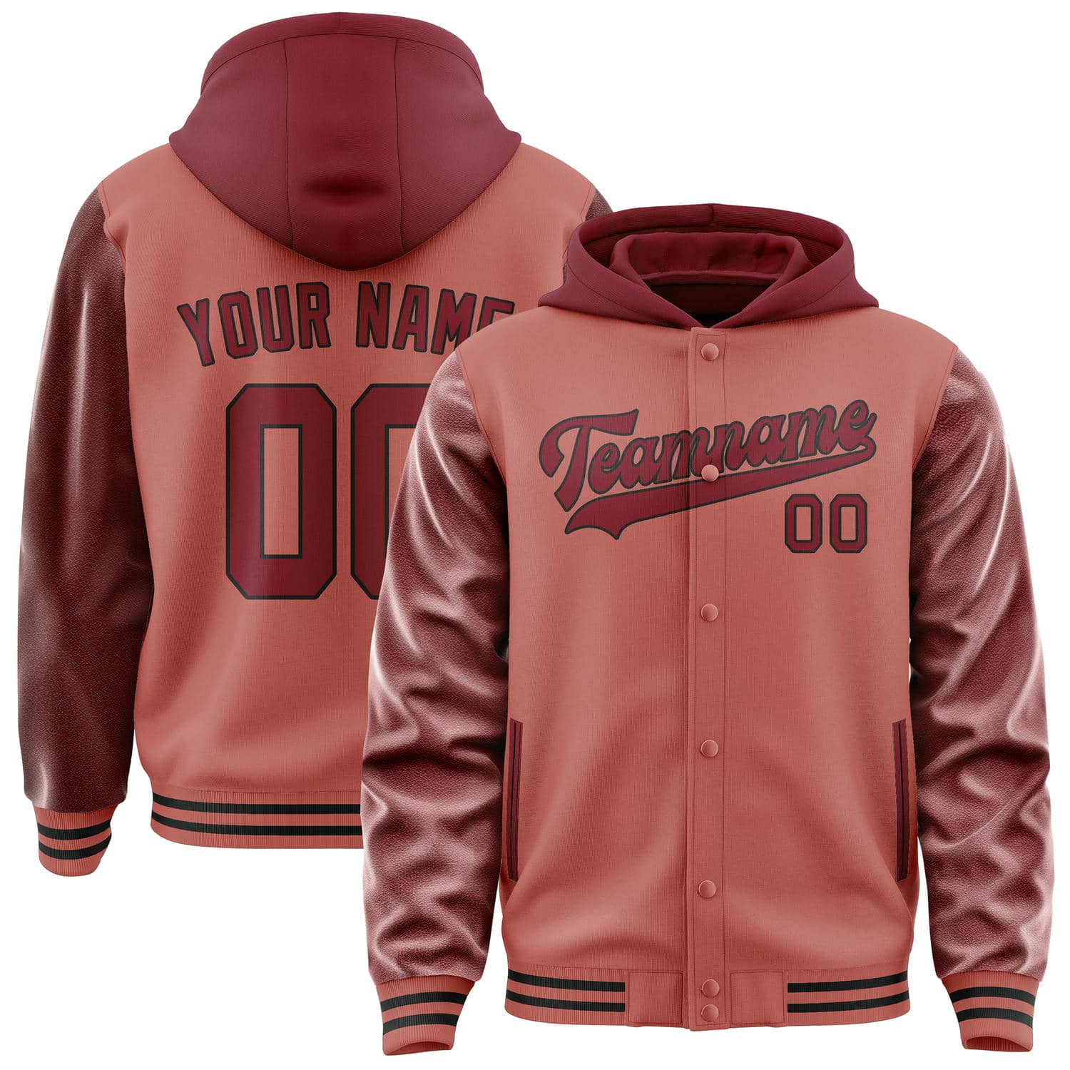 Maßgeschneidertes Kupferrose Karmesinrot Jacke