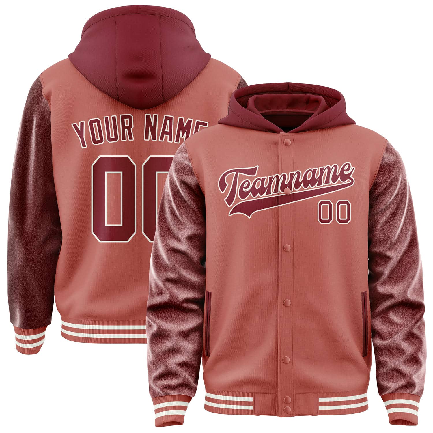 Maßgeschneidertes Kupferrose Karmesinrot Jacke