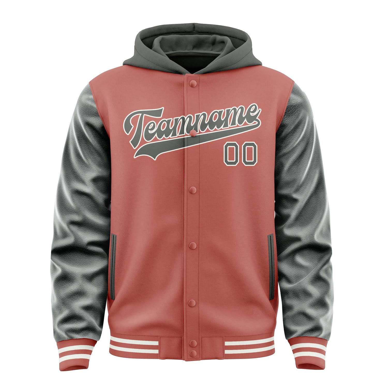 Maßgeschneidertes Kupferrose Dunkelgrau Jacke