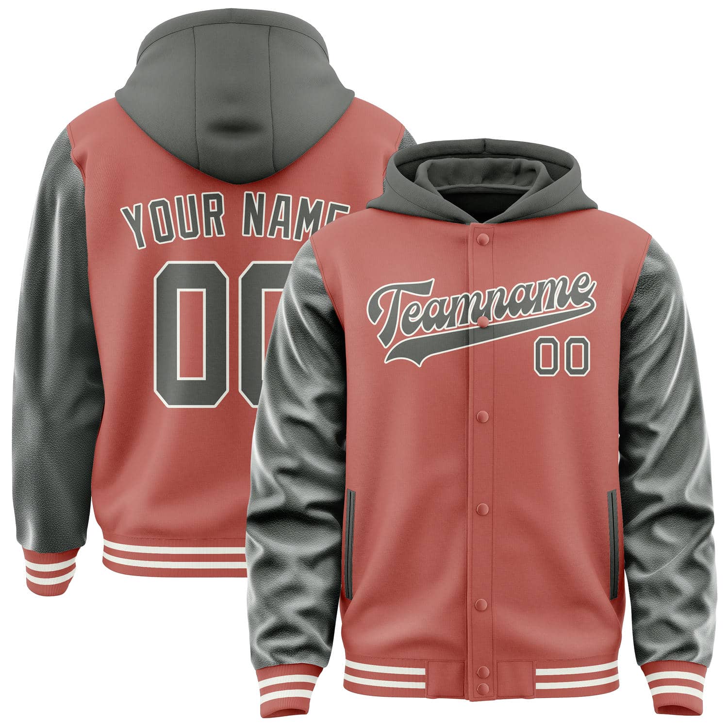 Maßgeschneidertes Kupferrose Dunkelgrau Jacke