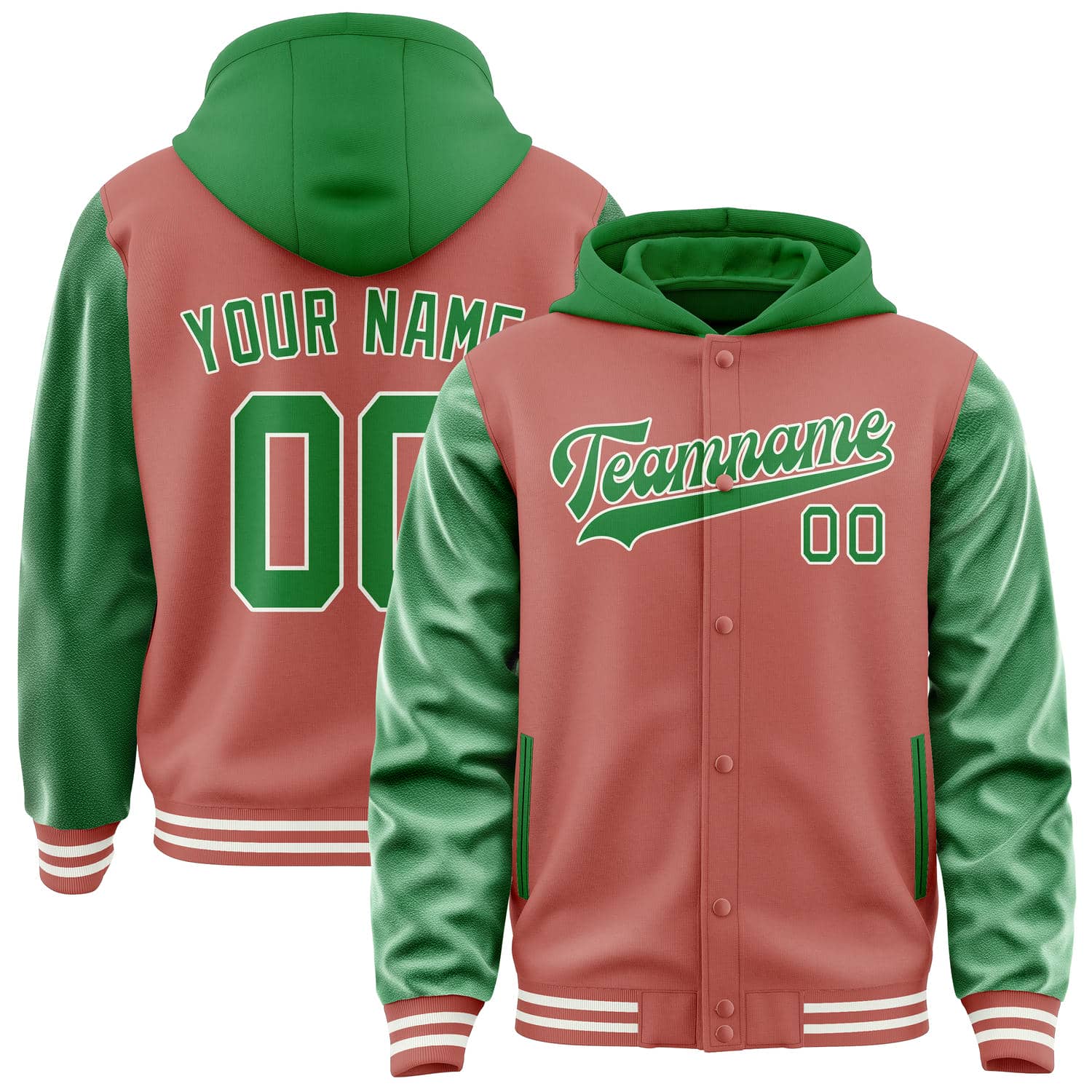 Maßgeschneidertes Kupferrose Smaragdgrün Jacke