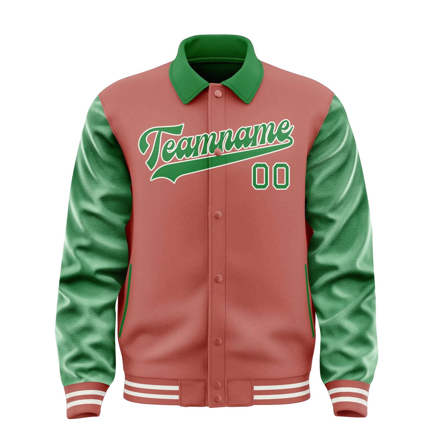 Maßgeschneidertes Kupferrose Smaragdgrün Jacke