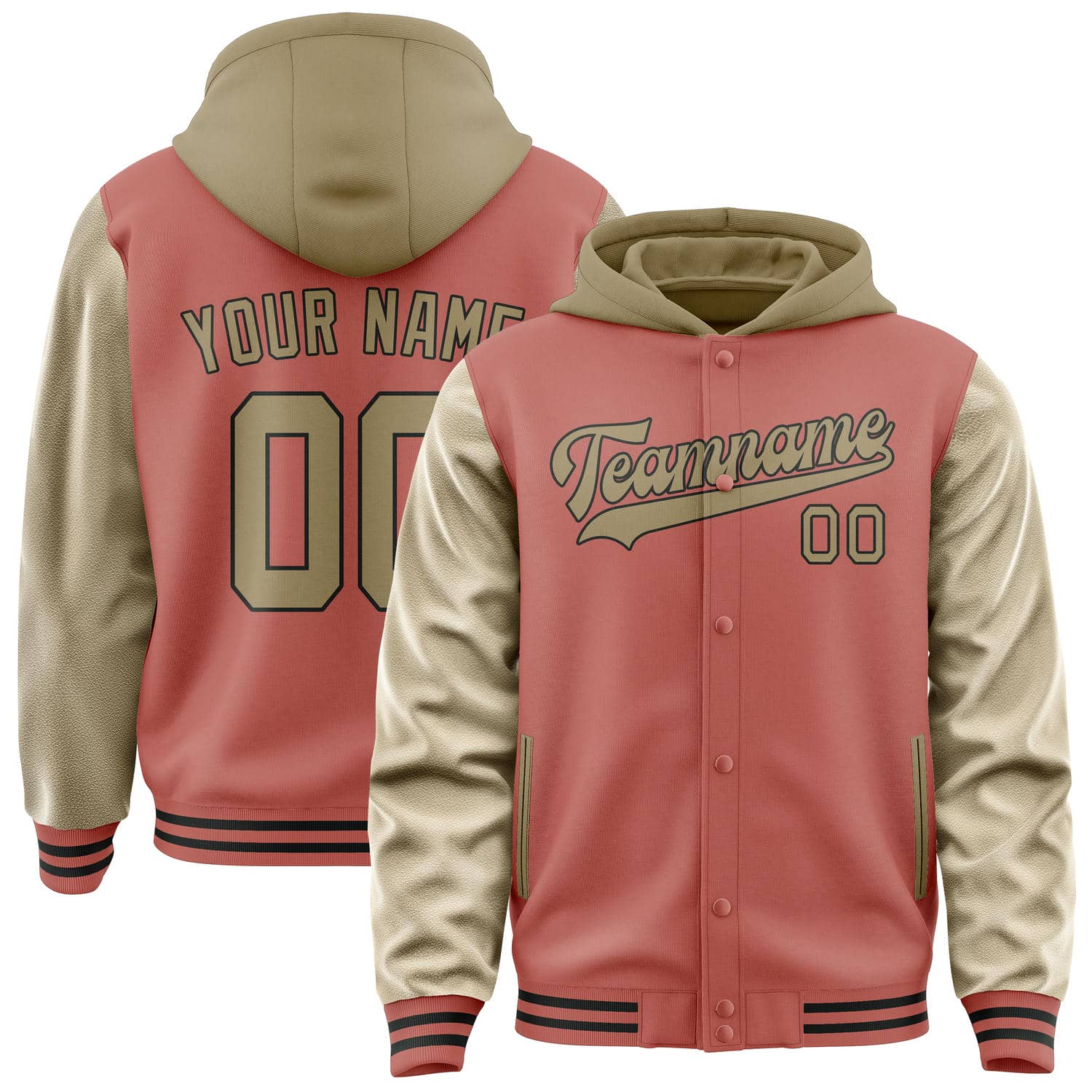 Maßgeschneidertes Kupferrose Hellkhaki Jacke