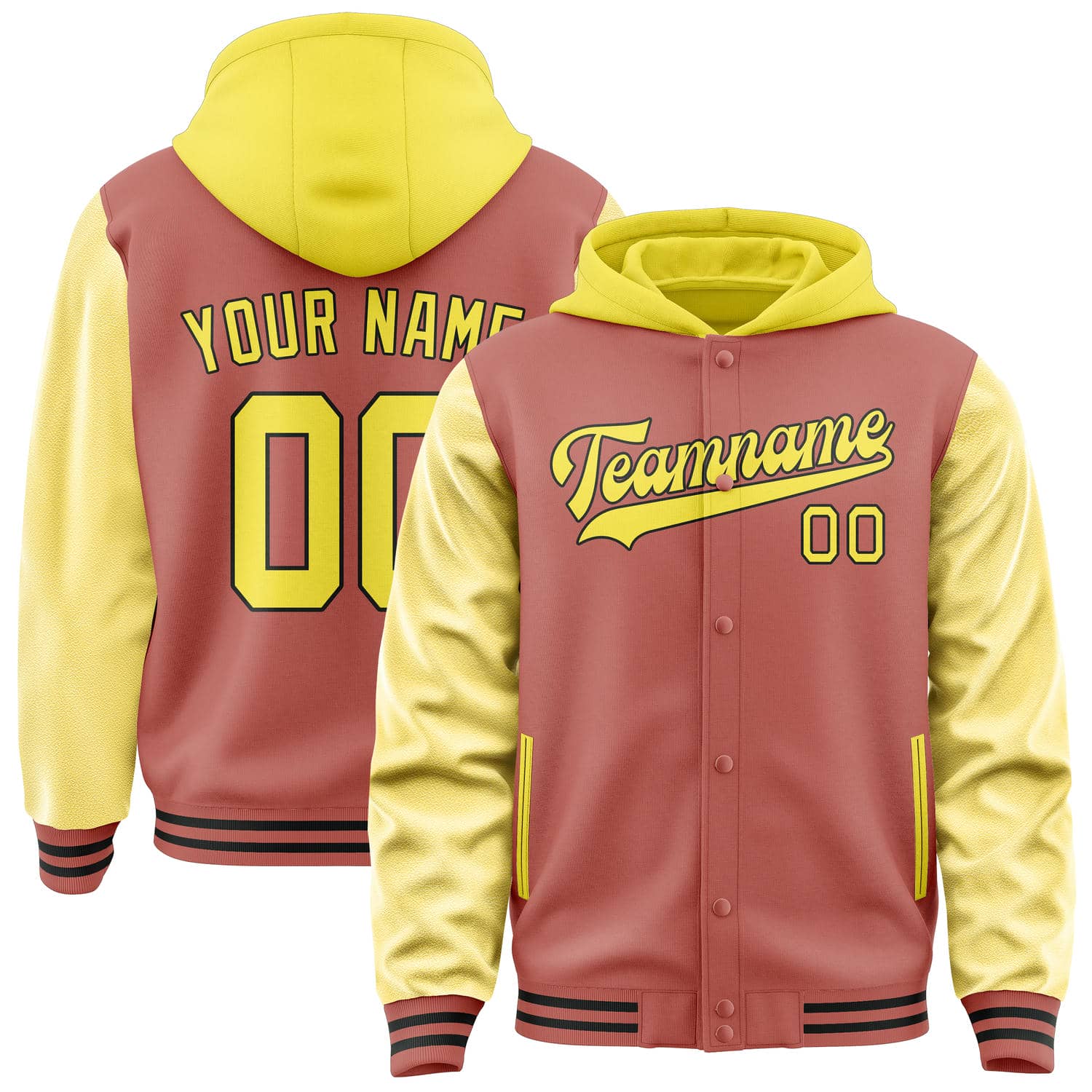 Maßgeschneidertes Kupferrose Blassgelb Jacke