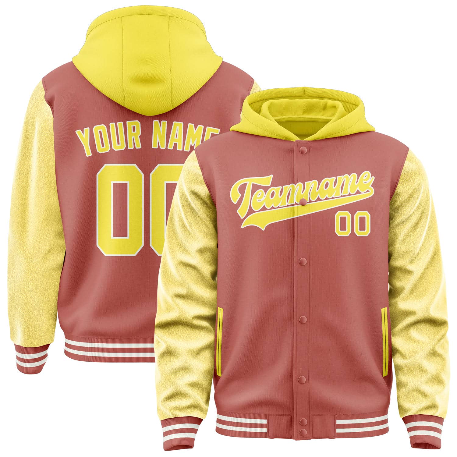 Maßgeschneidertes Kupferrose Blassgelb Jacke