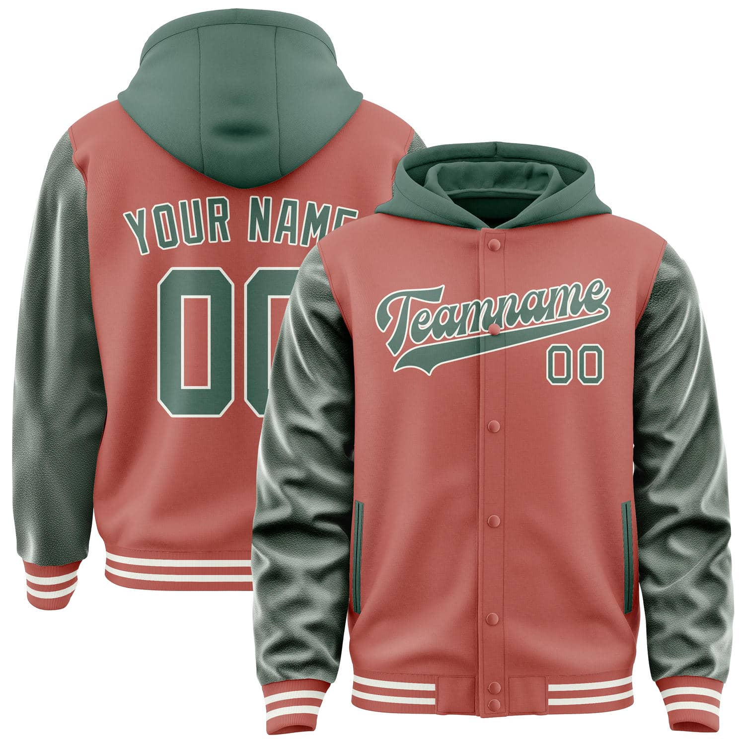 Maßgeschneidertes Kupferrose Blaugrün Jacke