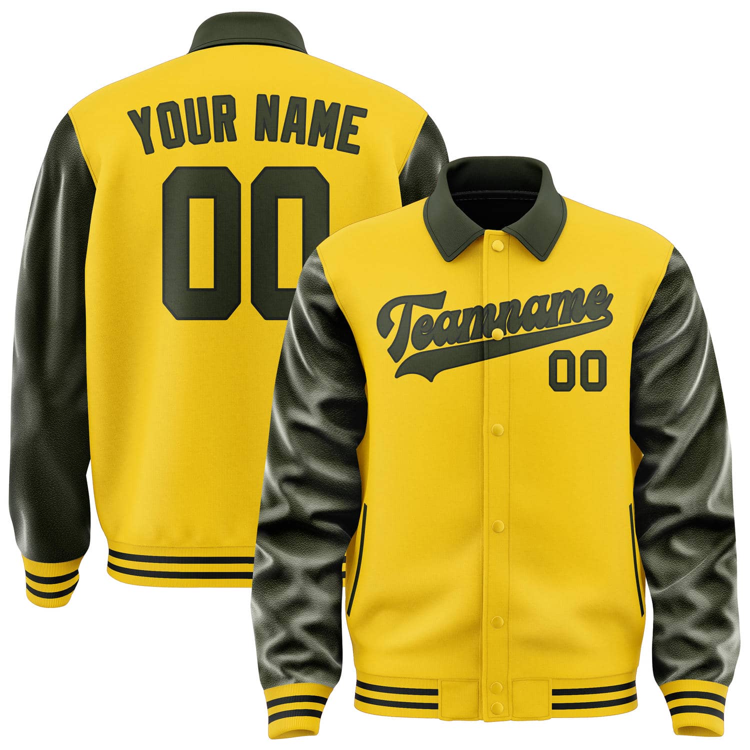 Maßgeschneidertes Gold Dunkles Oliv Jacke JA303002301717020217