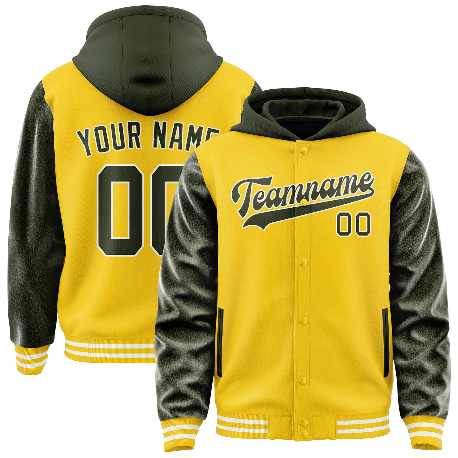 Maßgeschneidertes Gold Dunkles Oliv Jacke JA303002301818020218