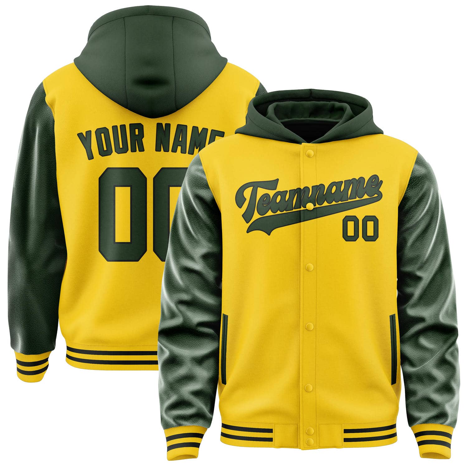 Maßgeschneidertes Gold Tannengrün Jacke