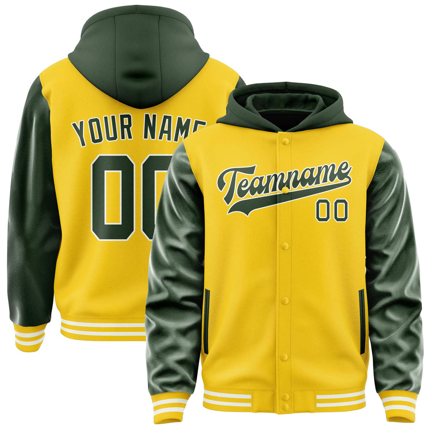 Maßgeschneidertes Gold Tannengrün Jacke