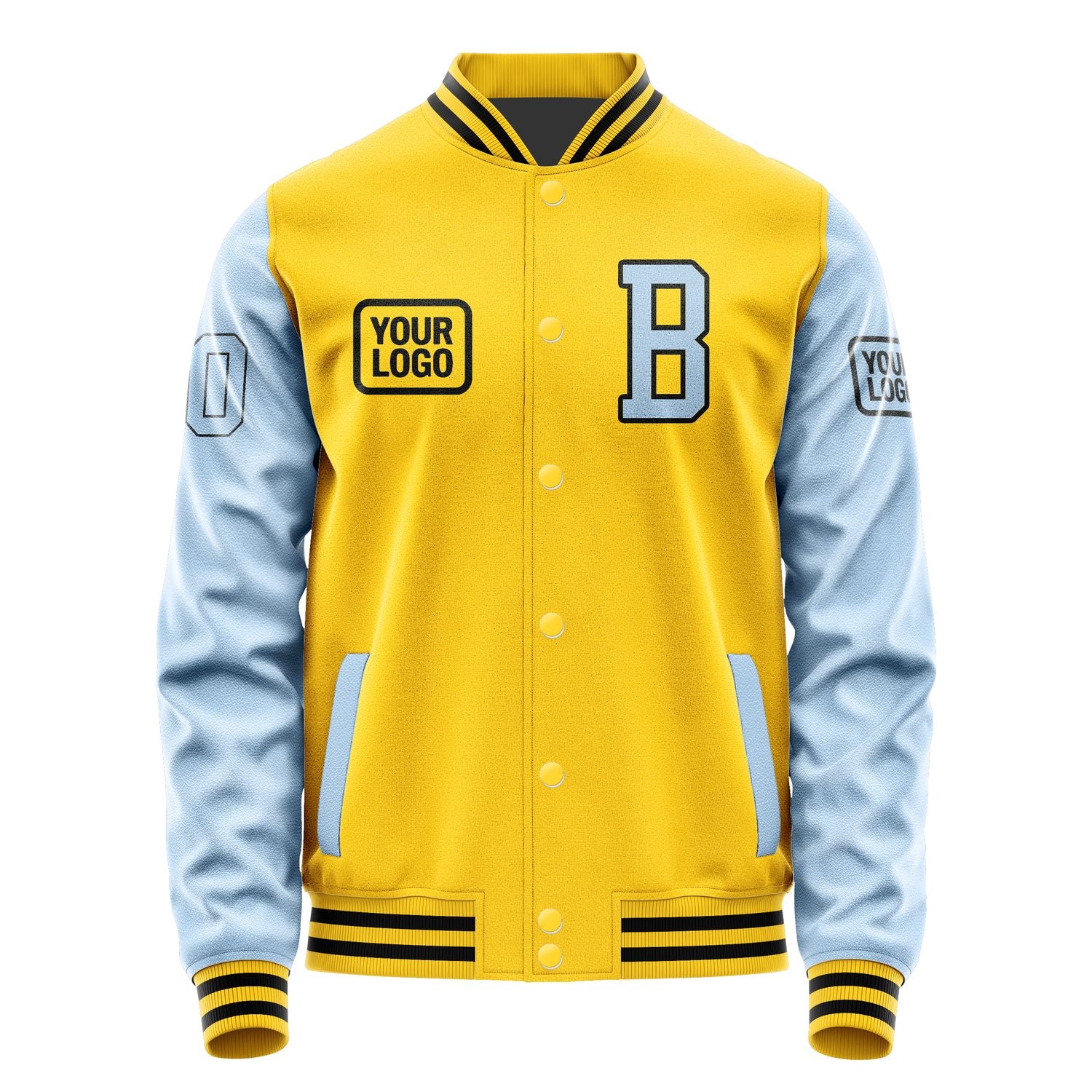 Maßgeschneidertes Gold Hellblau Jacke JA303008301717080817