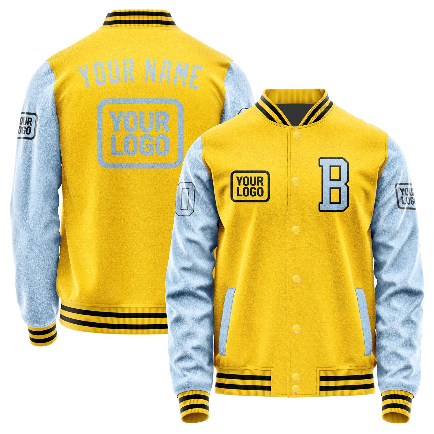 Maßgeschneidertes Gold Hellblau Jacke JA303008301717080817