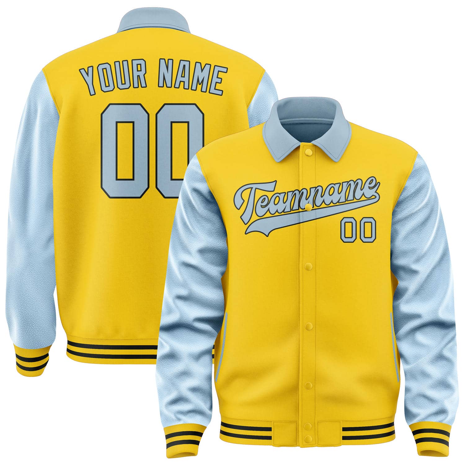 Maßgeschneidertes Gold Hellblau Jacke JA303008301717080817