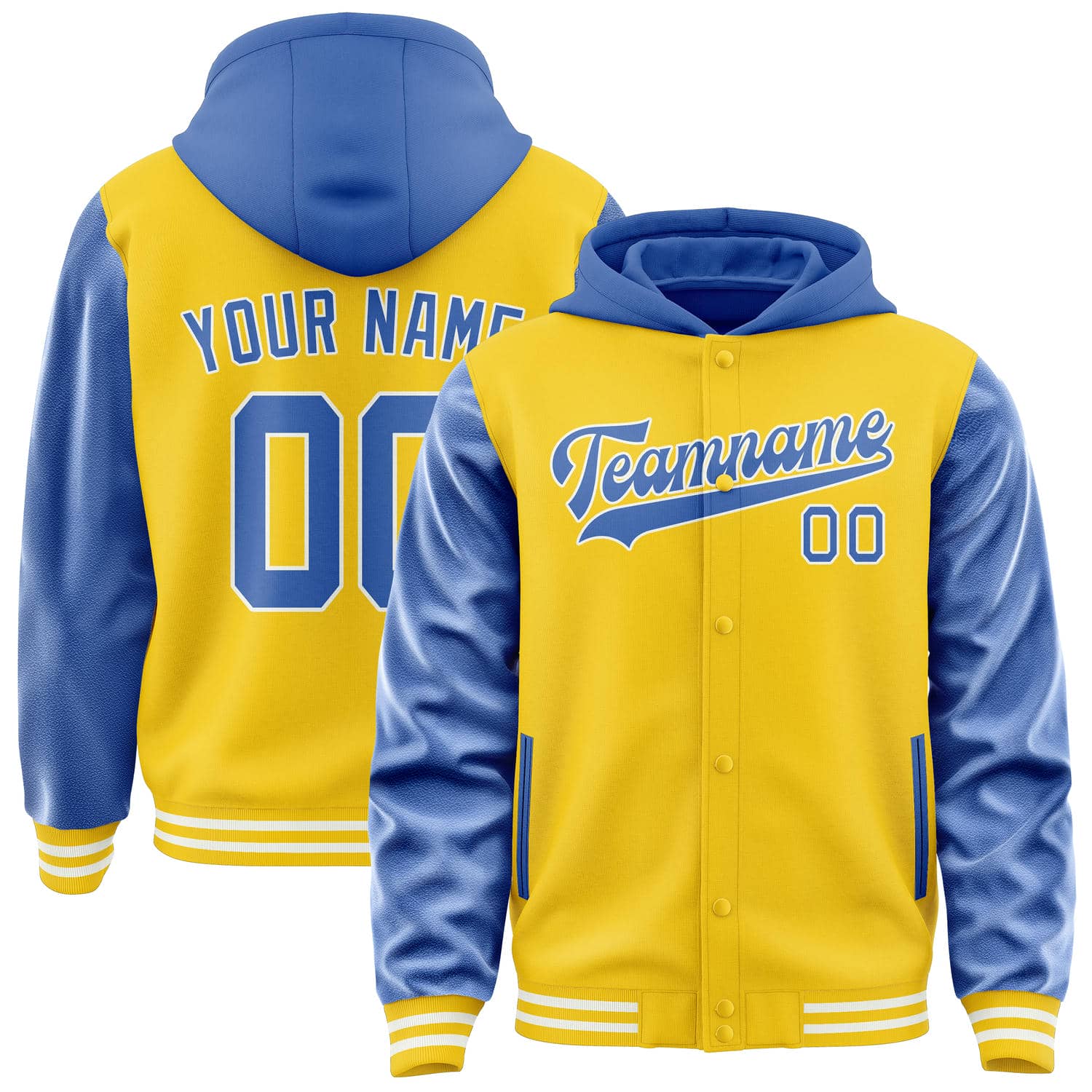 Maßgeschneidertes Gold Himmelblau Jacke