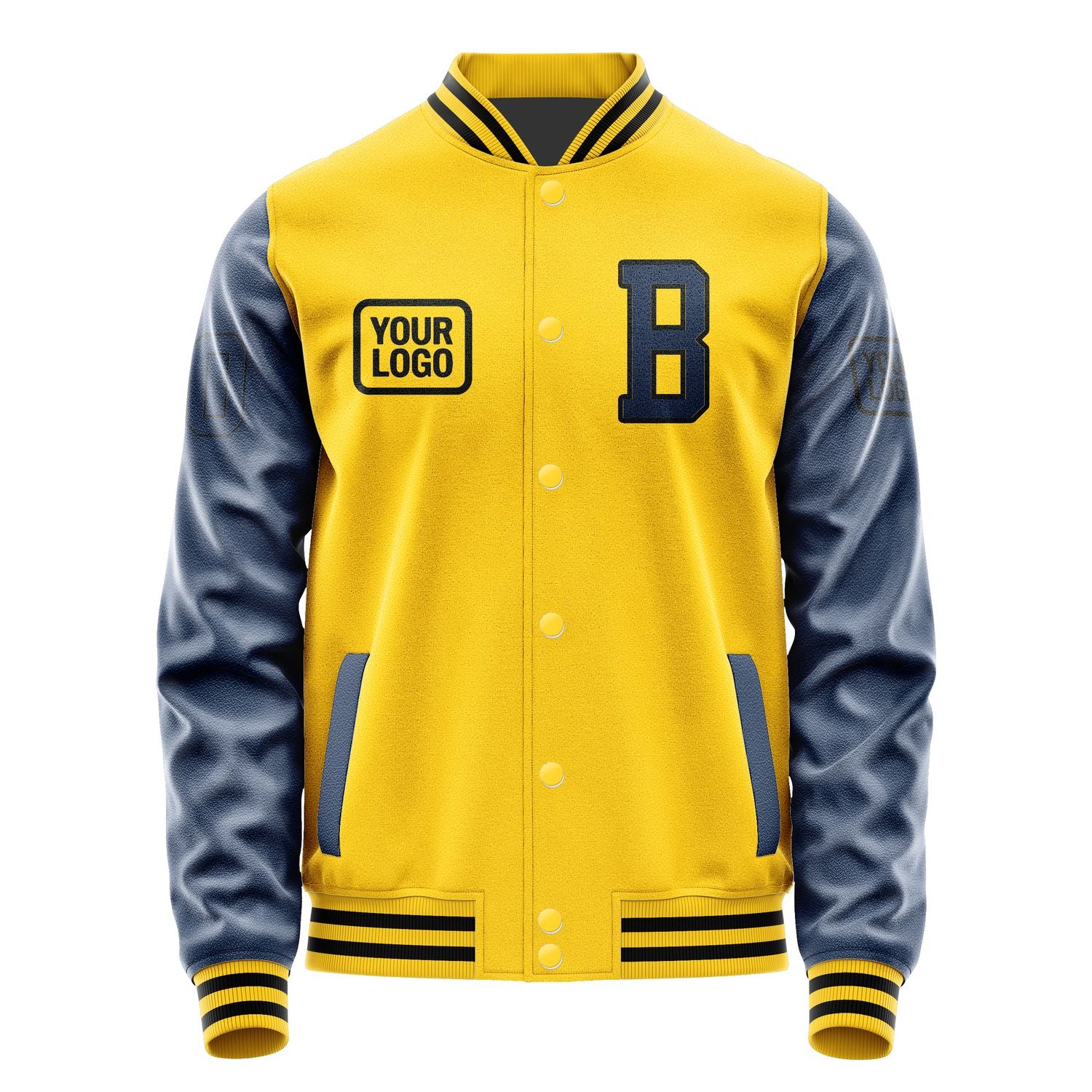 Maßgeschneidertes Gold Marineblau Jacke JA303010301717101017