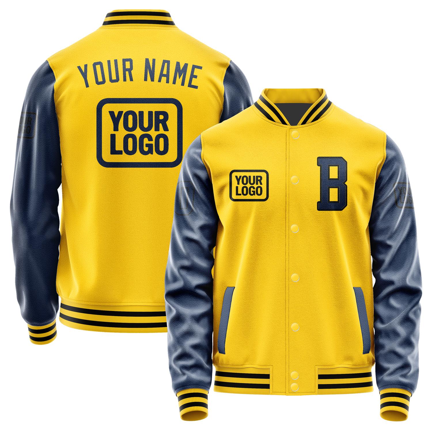 Maßgeschneidertes Gold Marineblau Jacke JA303010301717101017
