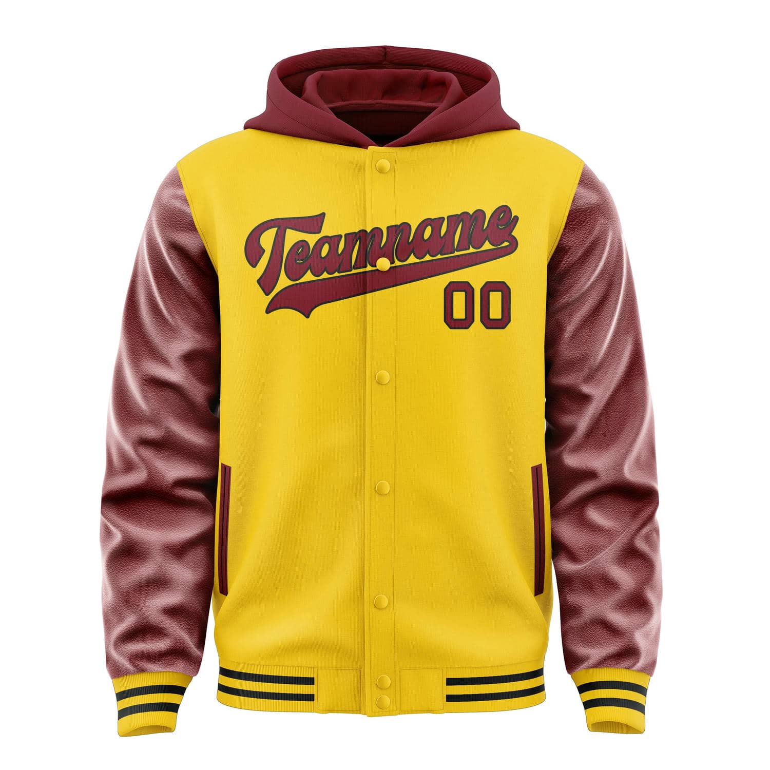 Maßgeschneidertes Gold Karmesinrot Jacke