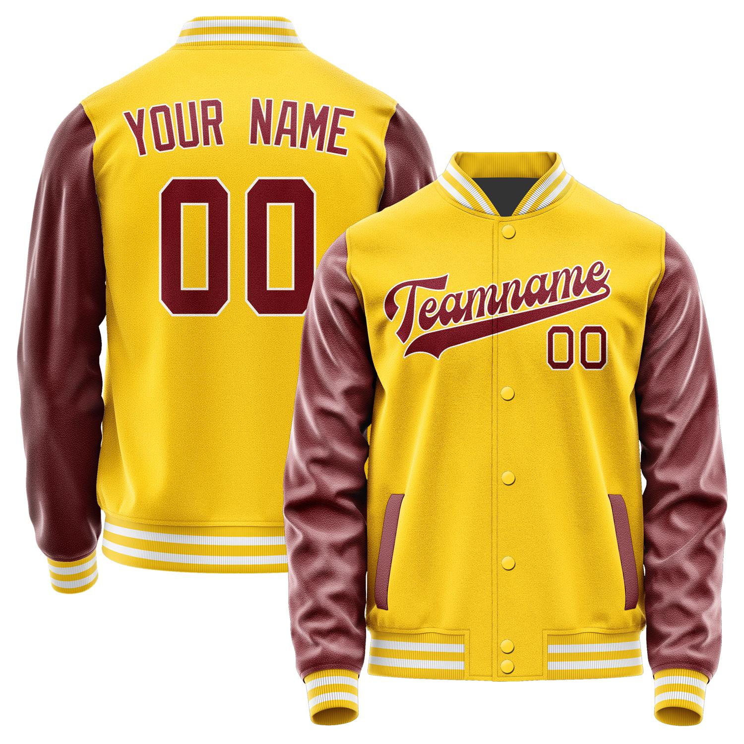 Maßgeschneidertes Gold Karmesinrot Jacke JA3030153018B31815