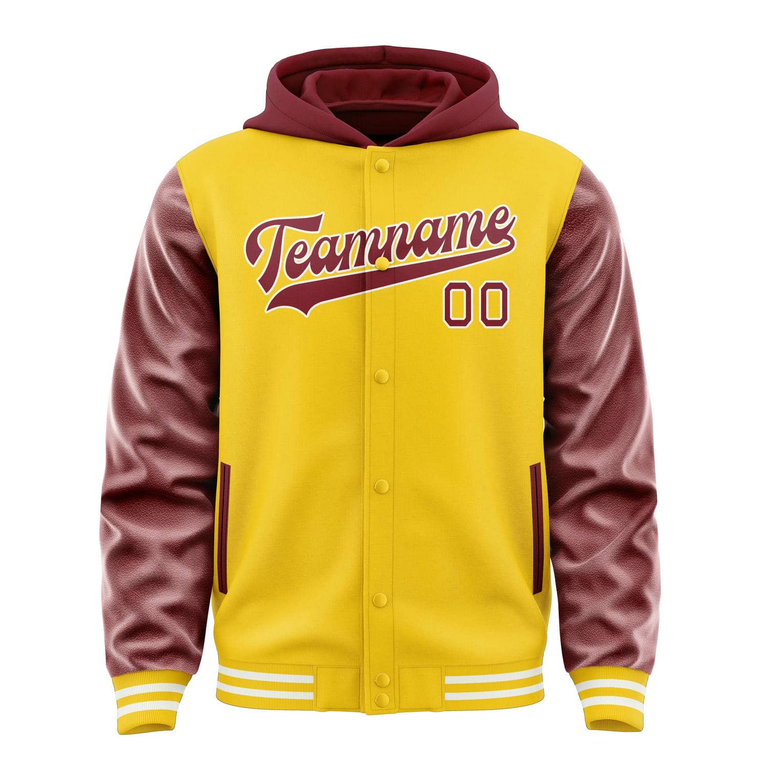 Maßgeschneidertes Gold Karmesinrot Jacke