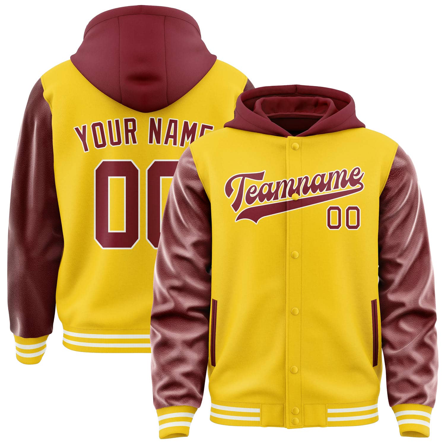 Maßgeschneidertes Gold Karmesinrot Jacke