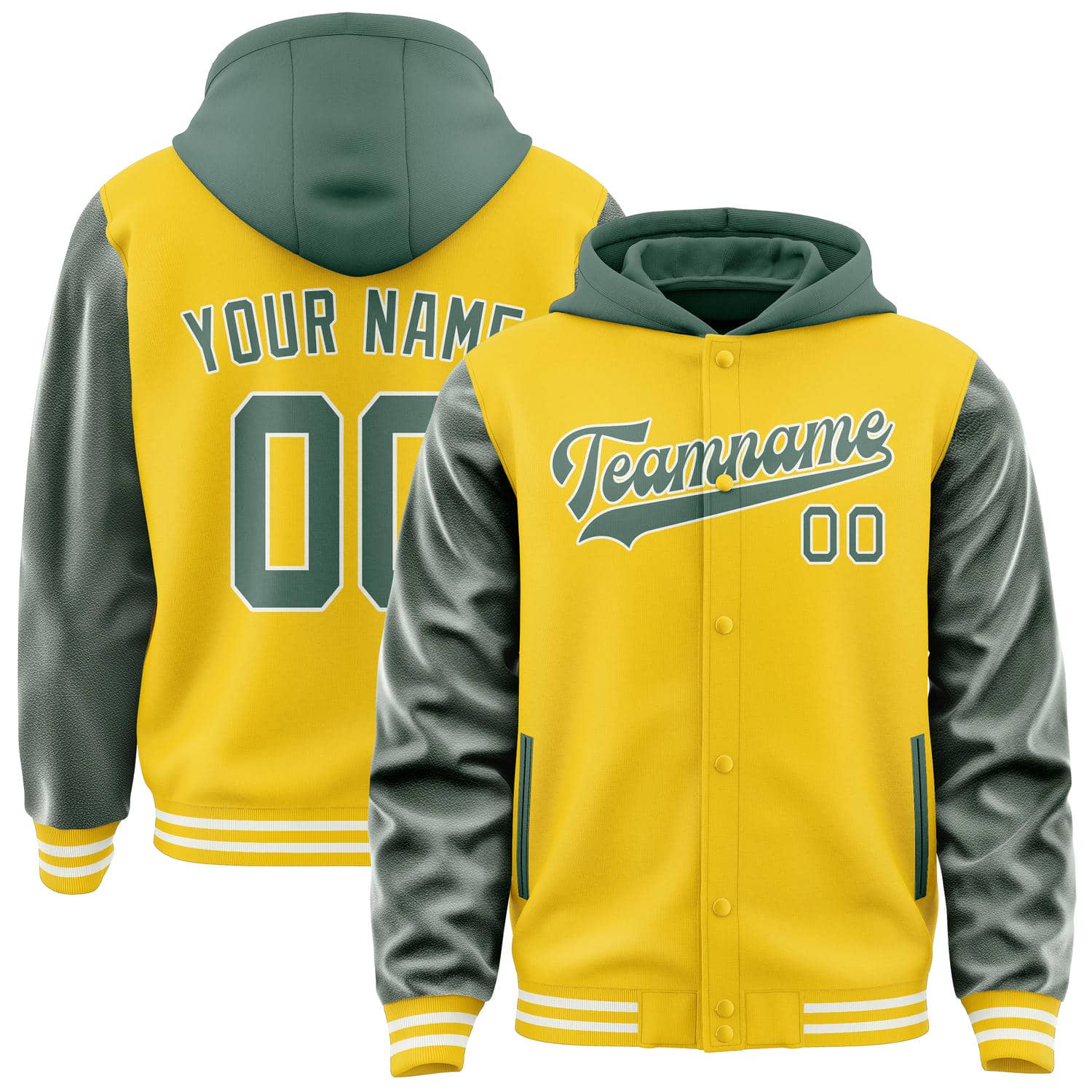 Maßgeschneidertes Gold Blaugrün Jacke