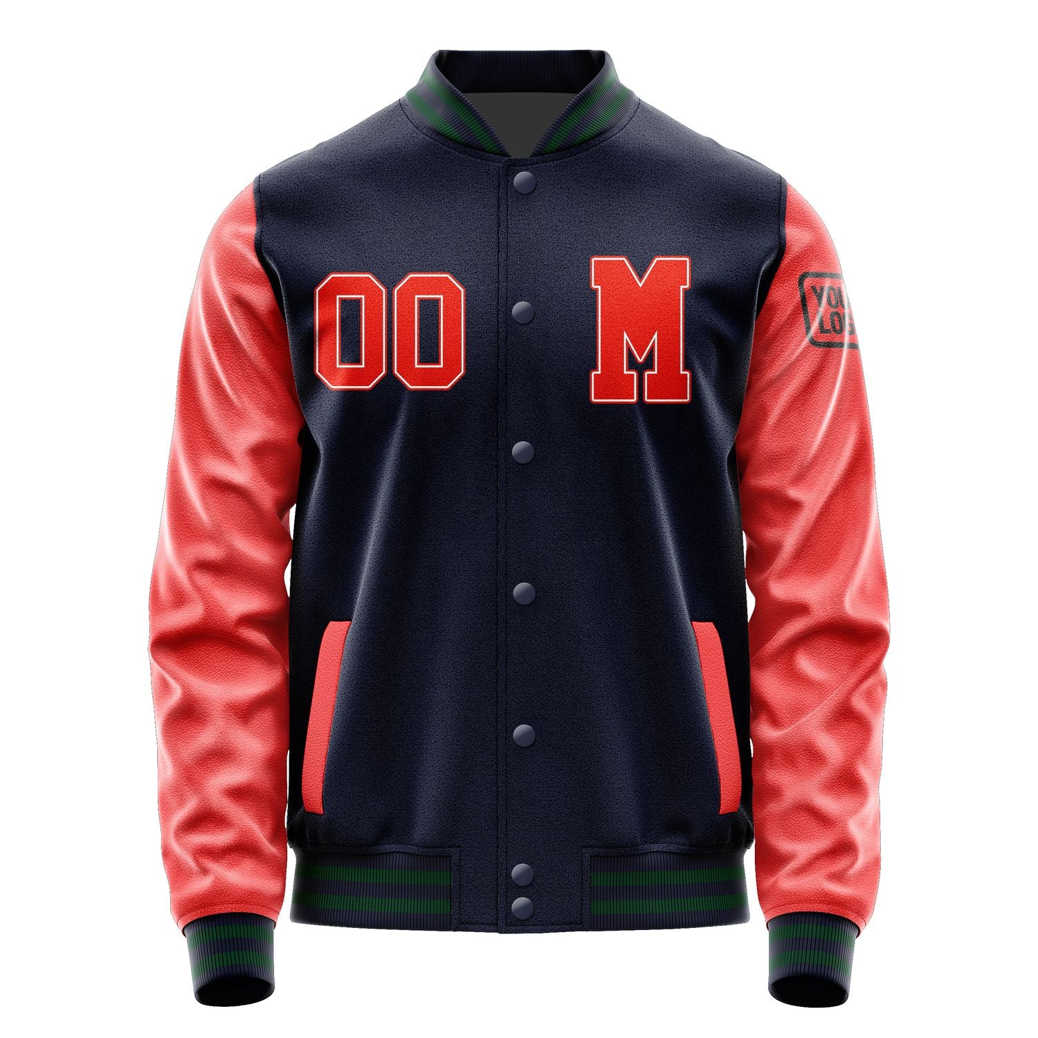 Maßgeschneidertes Stahlblau Orangerot Jacke JB1111121105121817