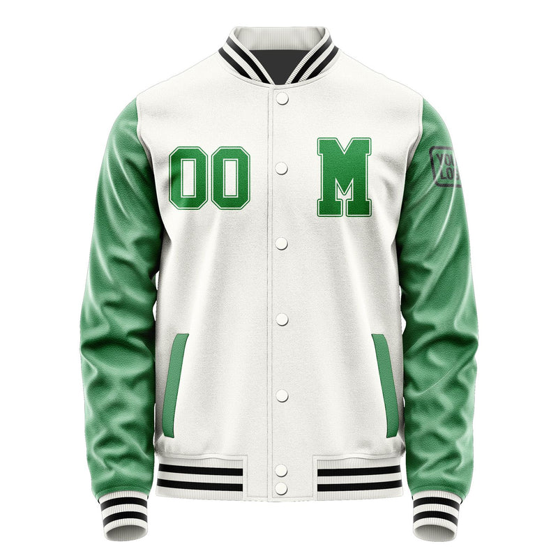 Maßgeschneidertes Weiß Smaragdgrün Jacke JB1818241817241817