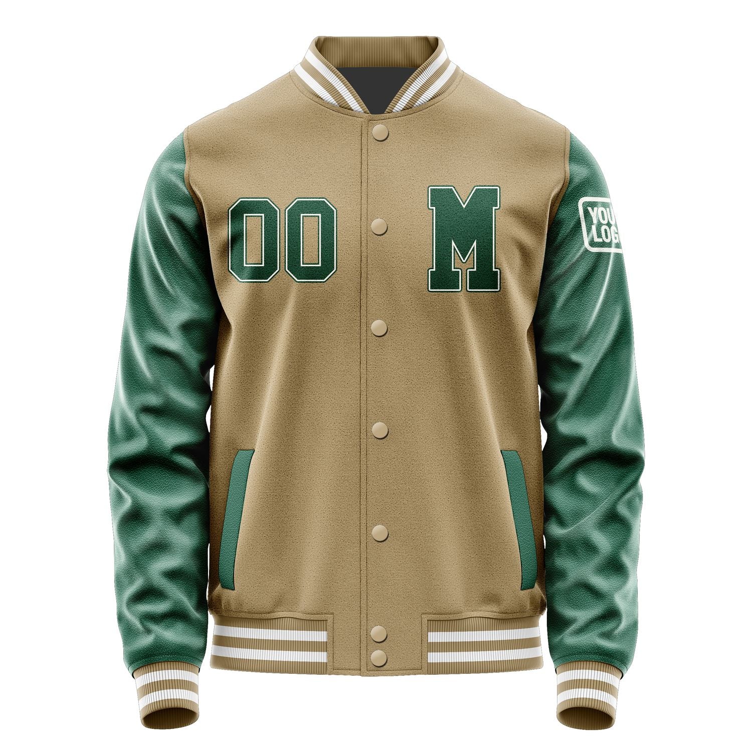 Maßgeschneidertes Hellkhaki Moosgrün Jacke JB2525052518051818