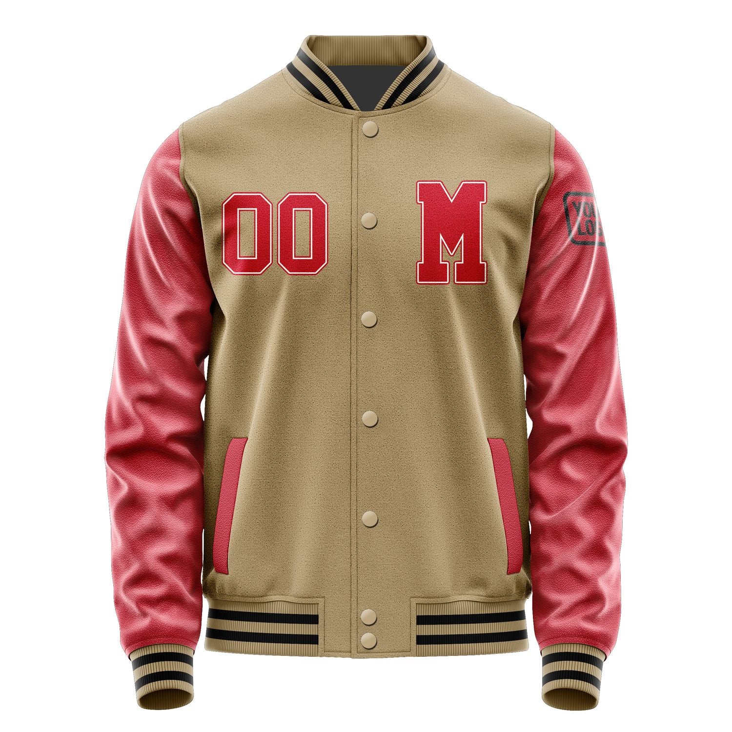 Maßgeschneidertes Hellkhaki Rot Jacke JB2525142517141817