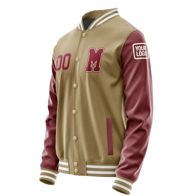 Maßgeschneidertes Hellkhaki Karmesinrot Jacke JB2525152518151818