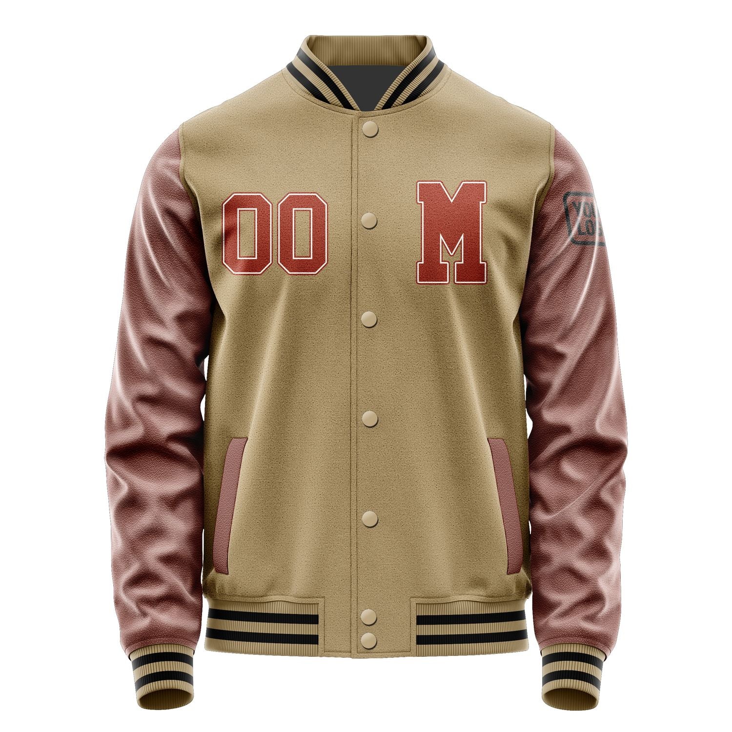 Maßgeschneidertes Hellkhaki Korallenrot Jacke JB2525162517161817
