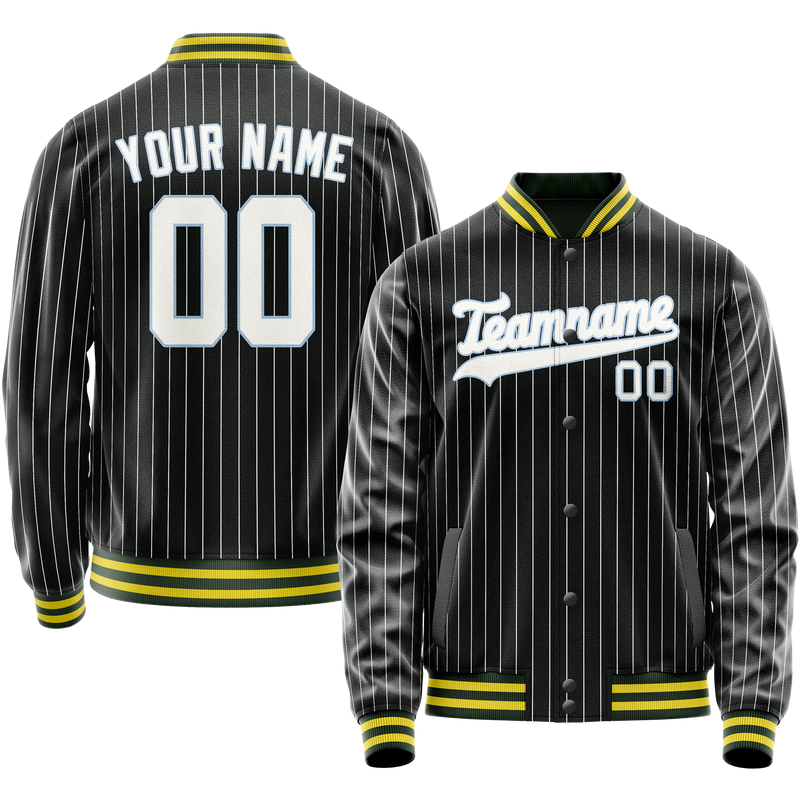 Maßgeschneidertes Schwarz Weiß Collegejacke JA02240617HF045