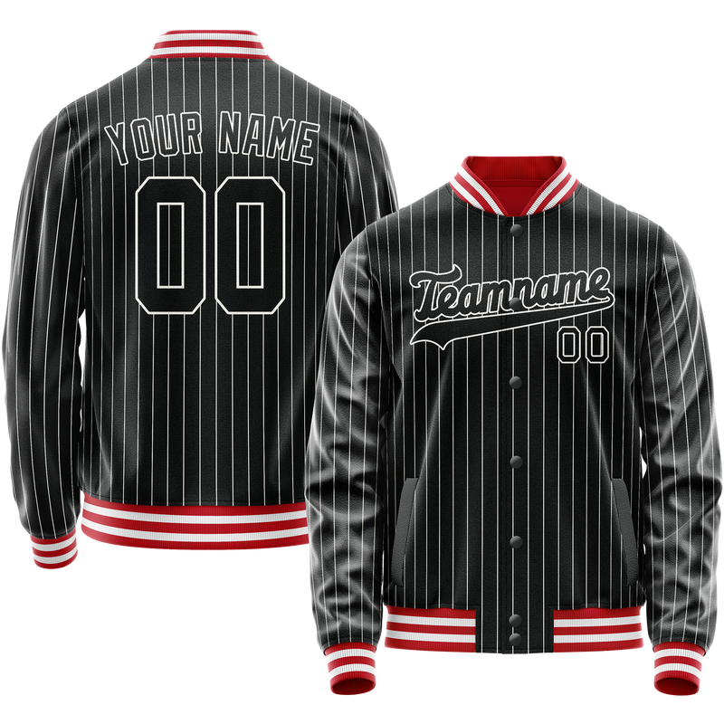 Maßgeschneidertes Schwarz Weiß Collegejacke JA02240617HF043