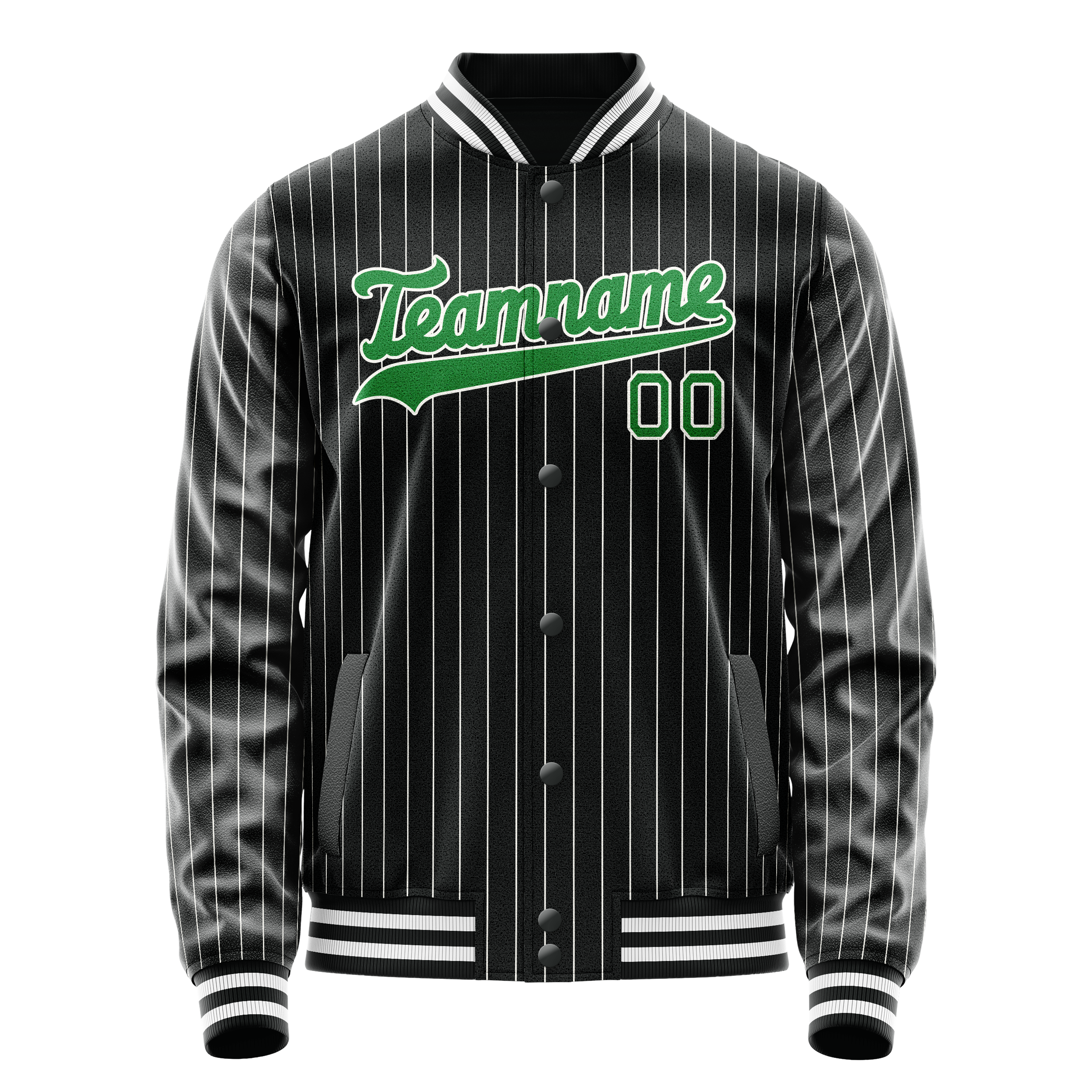 Maßgeschneidertes Schwarz Neongrün Jacke