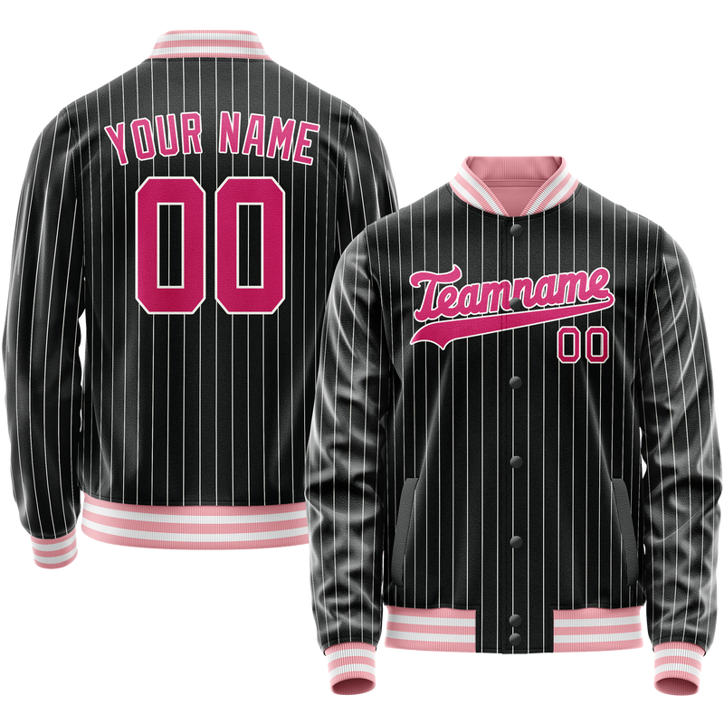 Maßgeschneidertes Schwarz Rosa Collegejacke JA02240617HF039