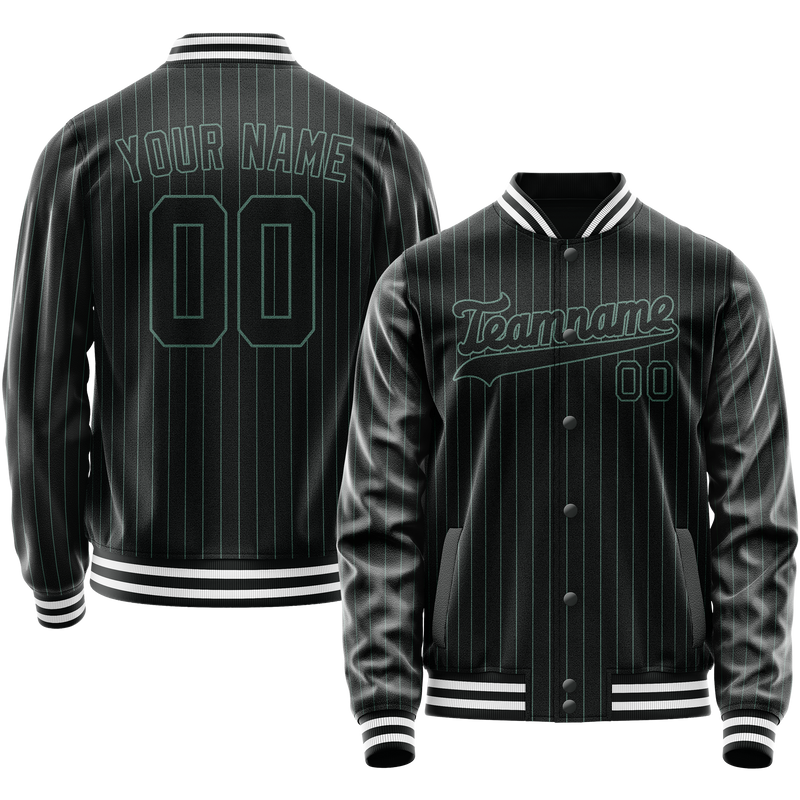 Maßgeschneidertes Schwarz Blaugrün Collegejacke JA02240617HF051