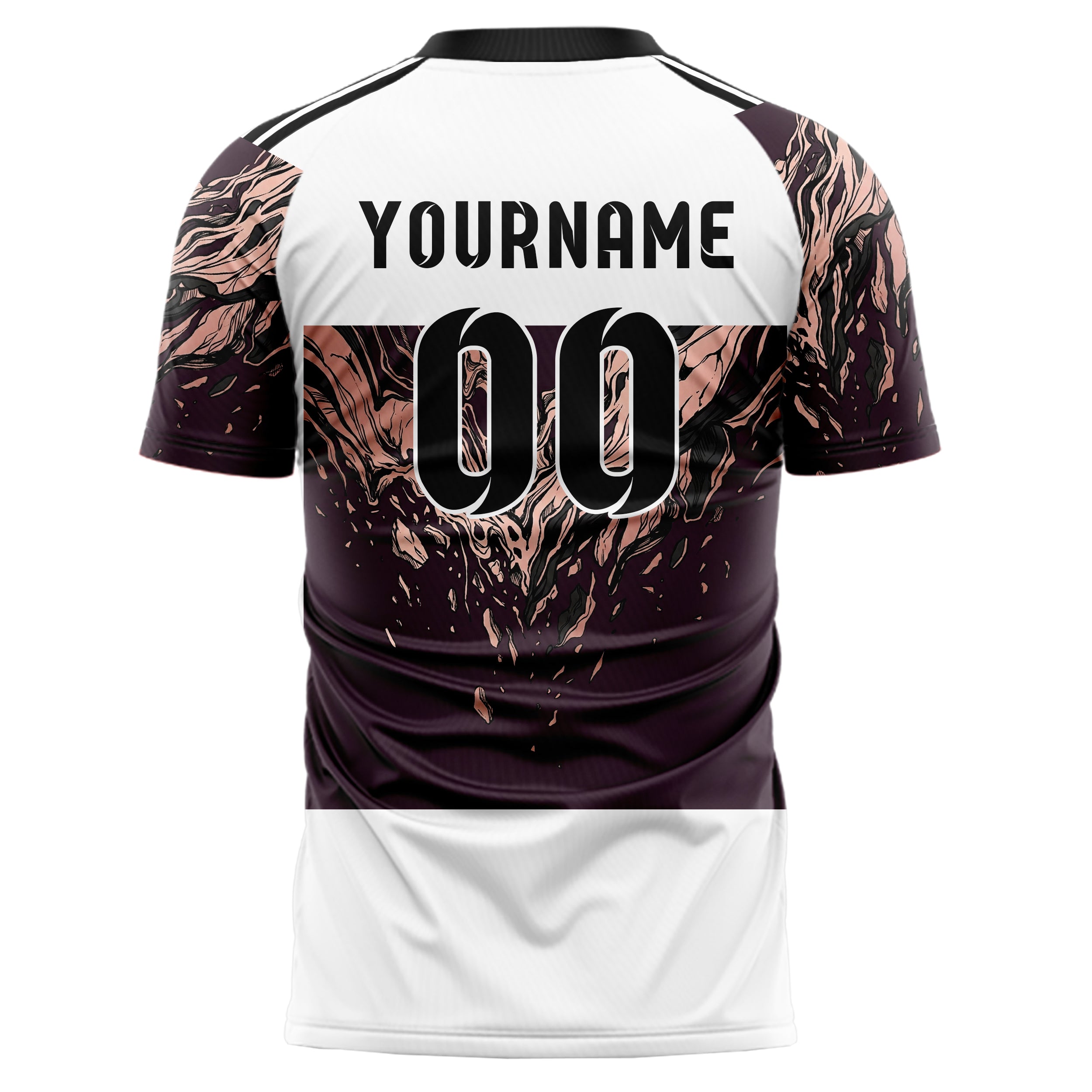 Pflaume Roségold Anthrazit Onyx Marmor Aderung individuelles Fußballtrikot