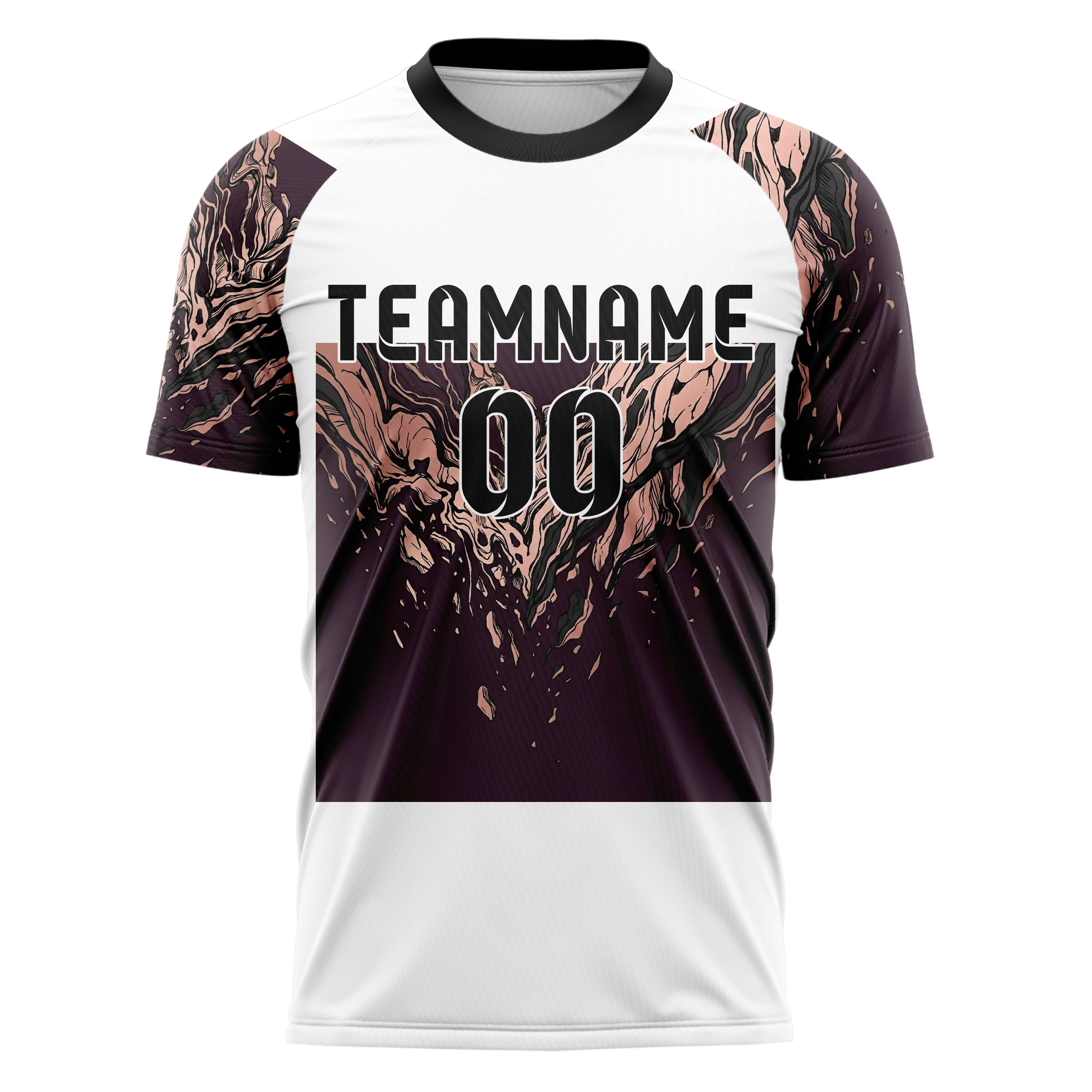 Pflaume Roségold Anthrazit Onyx Marmor Aderung individuelles Fußballtrikot