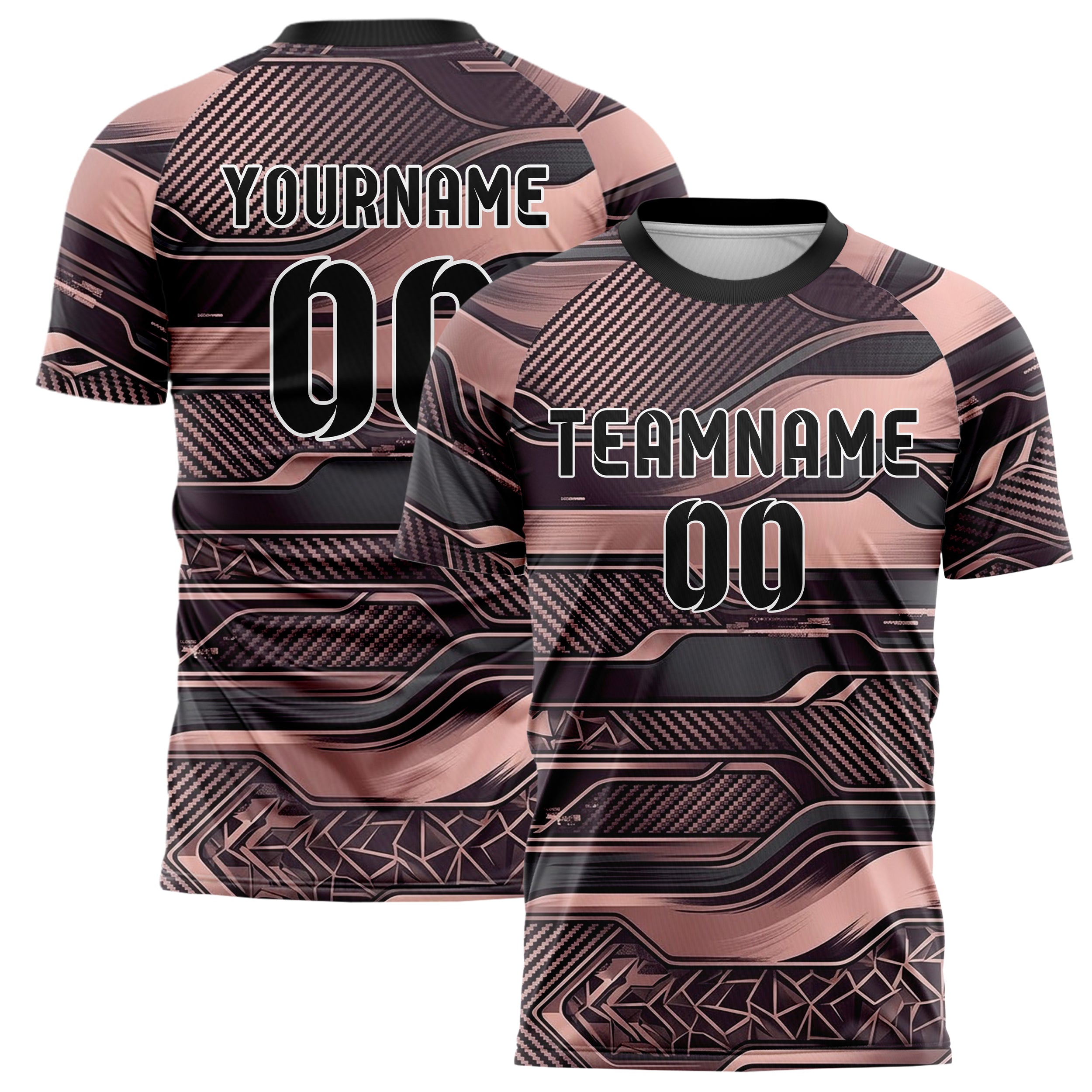 Pflaume Roségold Anthrazit Carbon Satin Rüstung individuelles Fußballtrikot