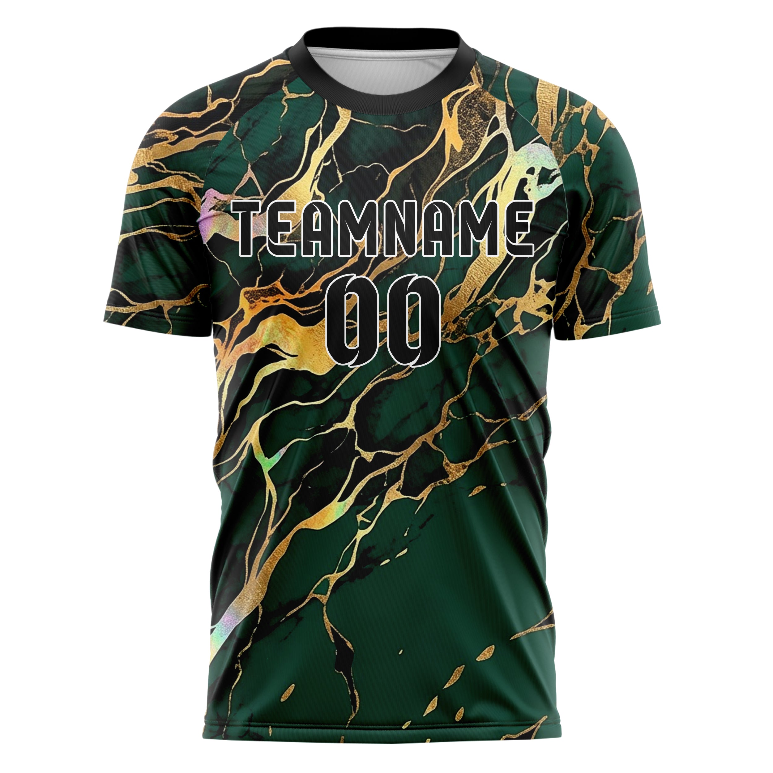 Smaragd Gold Schwarz Onyx Marmor Aderung individuelles Fußballtrikot