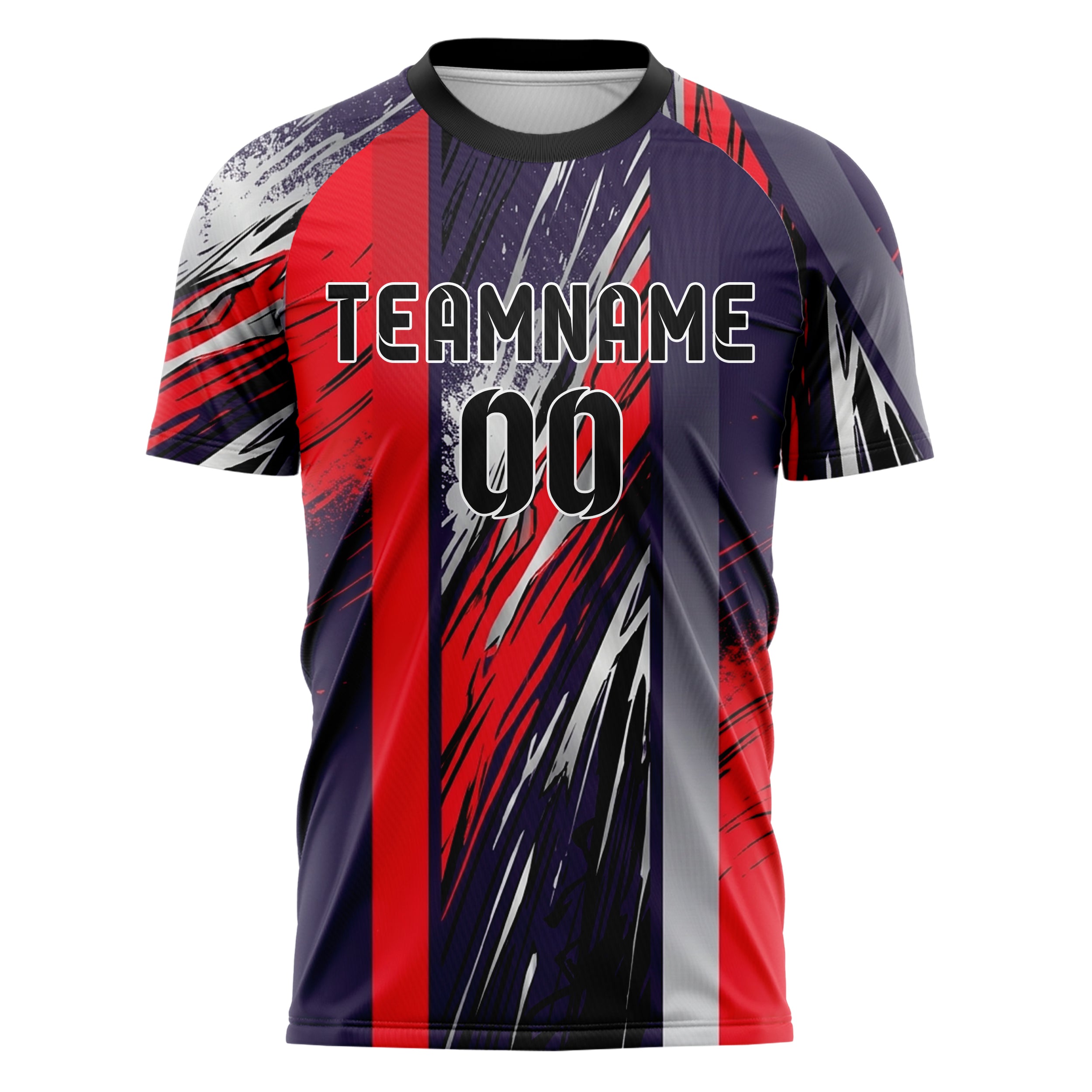 Mitternachtslila Rot Silber Schwarz Regen Rennen Spray individuelles Fußballtrikot