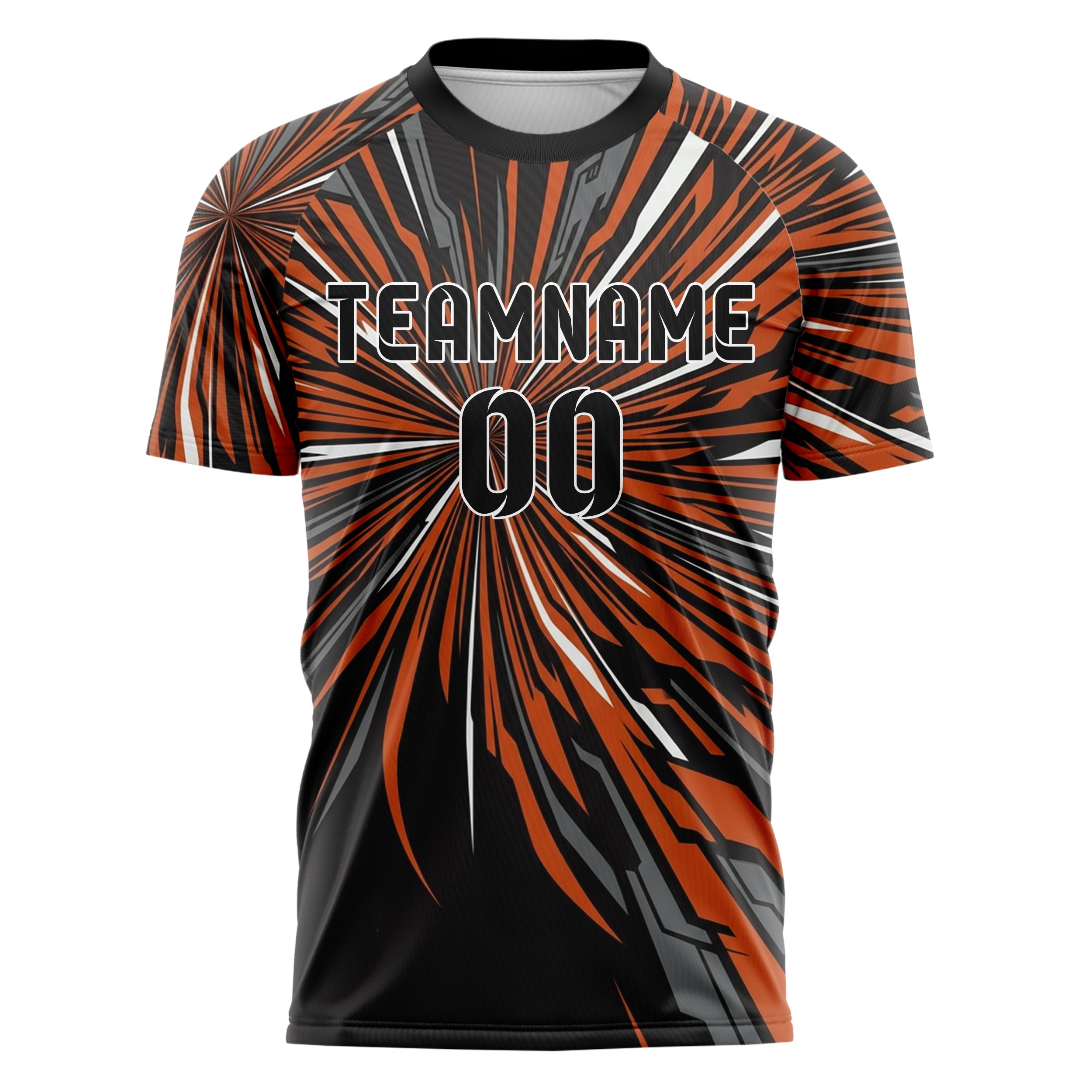Schwarz Orange Weiß Metallgrau Apex Geschwindigkeit Linien individuelles Fußballtrikot