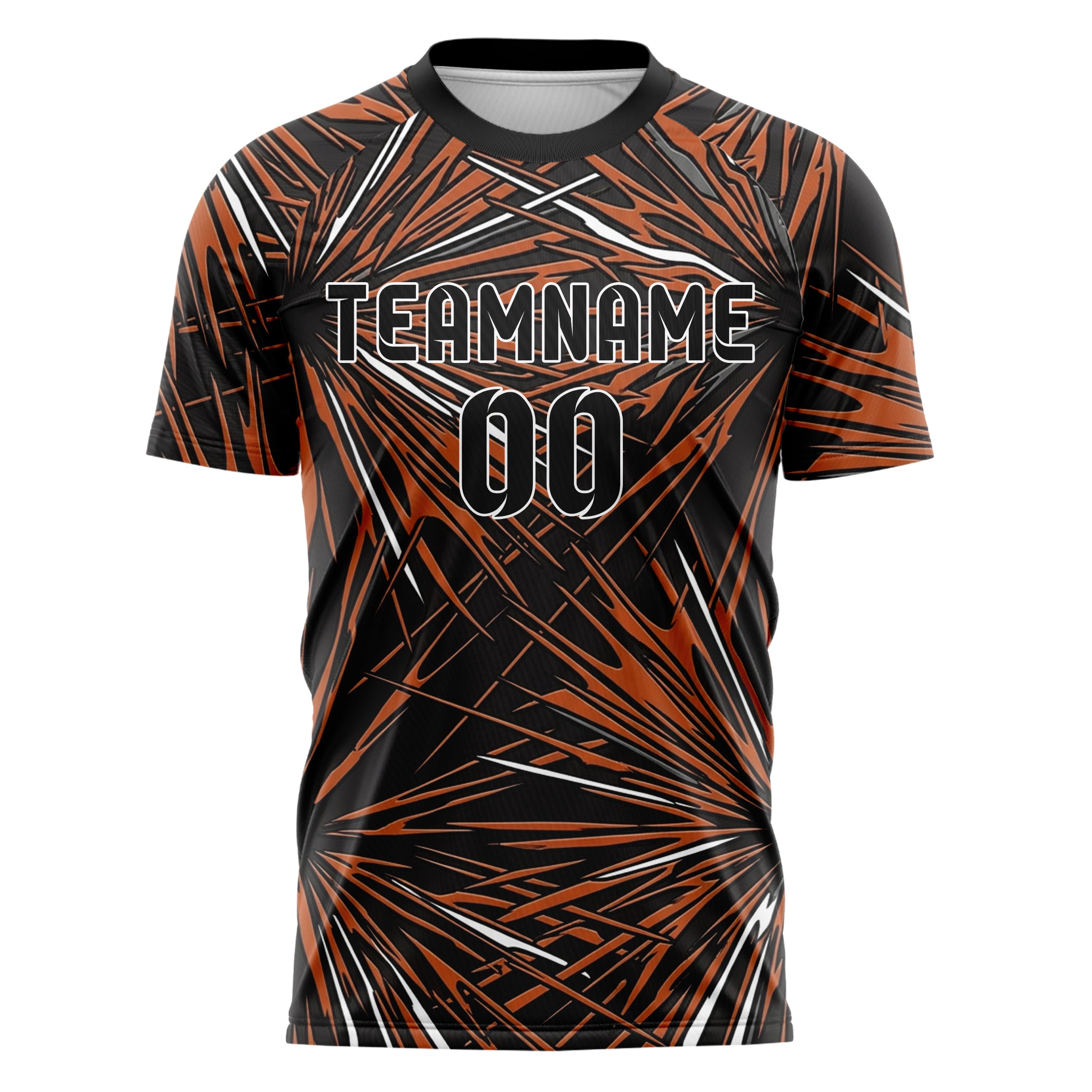 Schwarz Orange Weiß Metallgrau Hitze Dunst Burnout individuelles Fußballtrikot