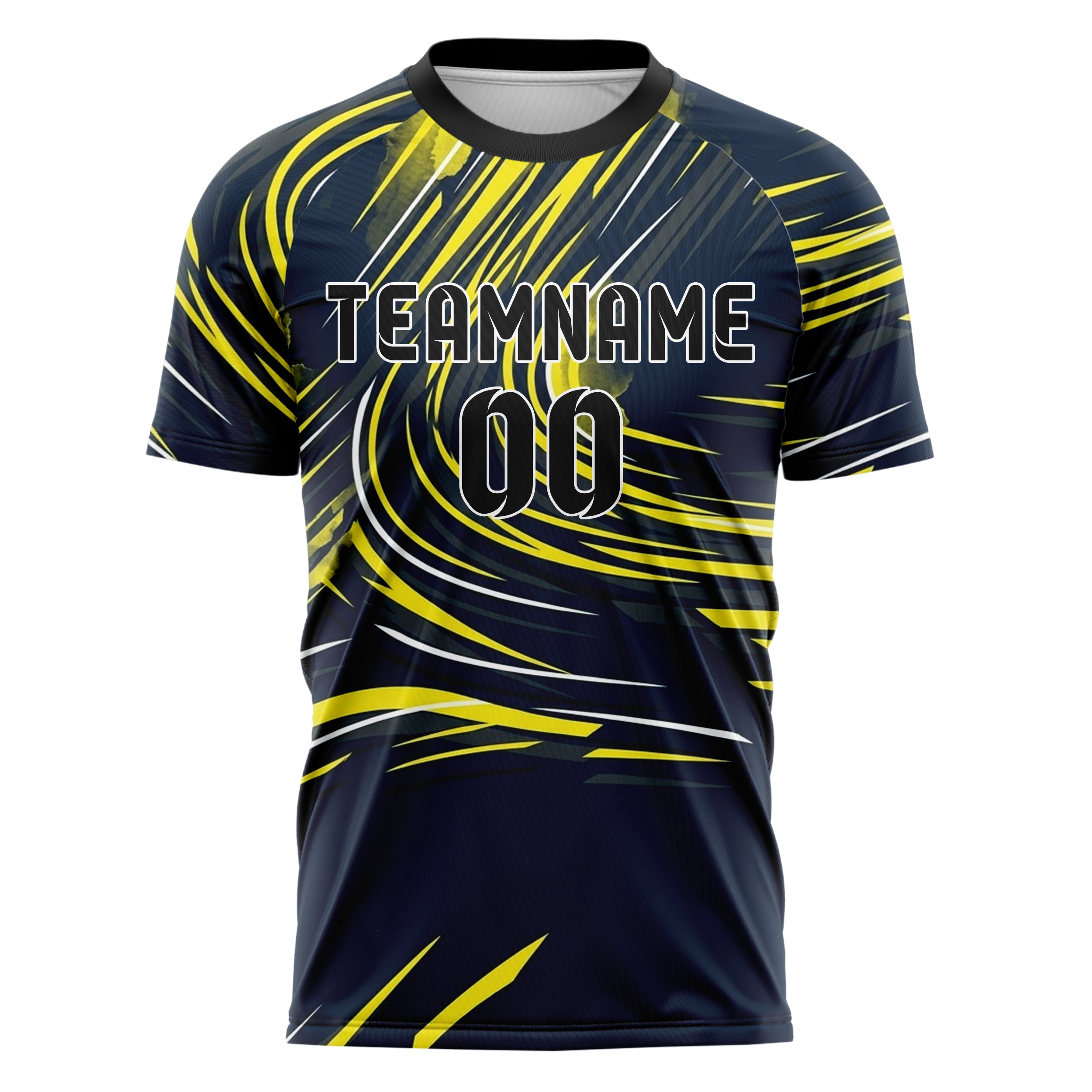 Marineblau Gelb Weiß Graphit Apex Geschwindigkeit Linien individuelles Fußballtrikot