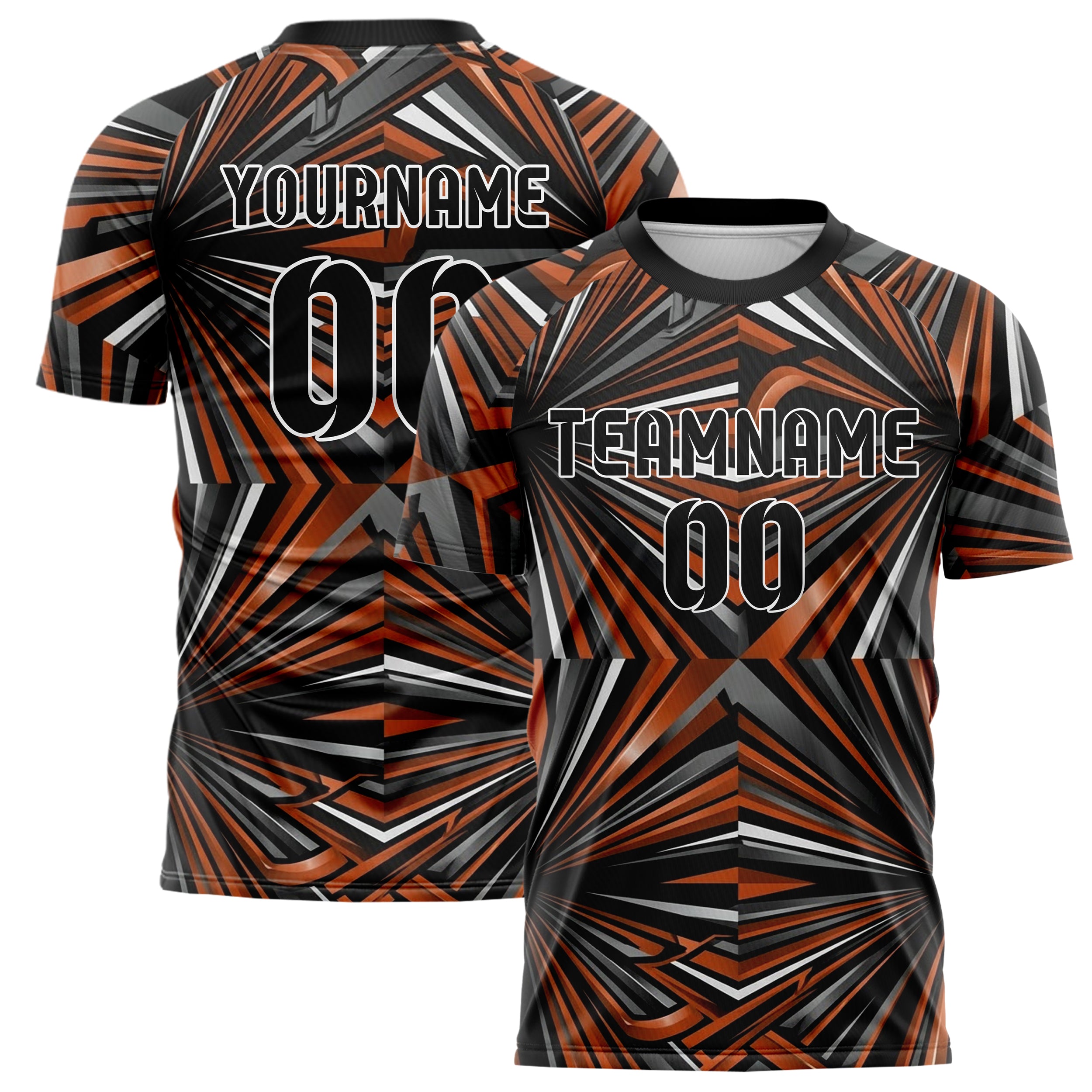 Schwarz Orange Weiß Metallgrau Apex Geschwindigkeit Linien individuelles Fußballtrikot